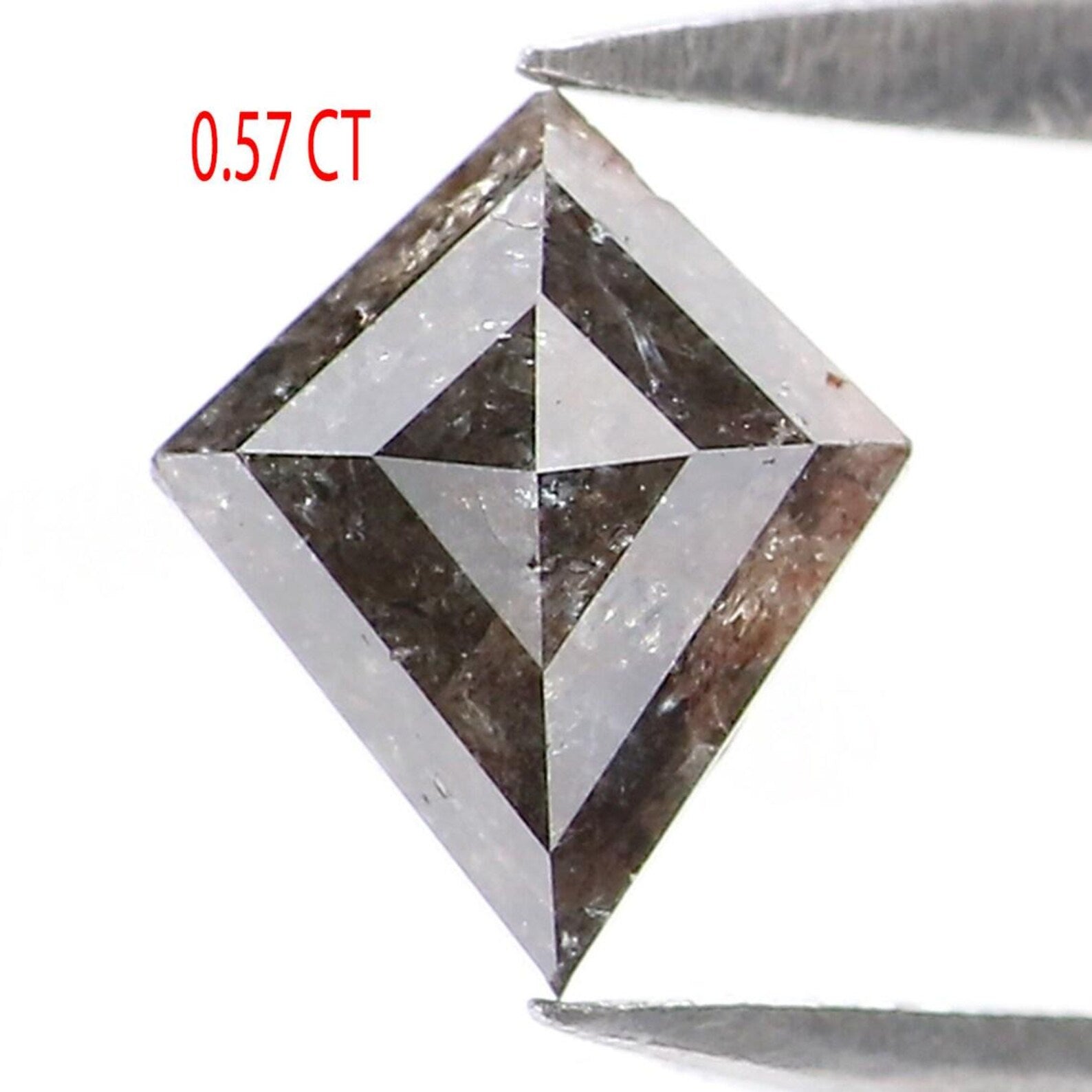 0.57 CT Natural Loose Kite Shape Diamond Salt And Pepper Kite Diamond 6.30 MM Natural Loose Black Grey Color Kite Rose Cut Diamond NQ1935