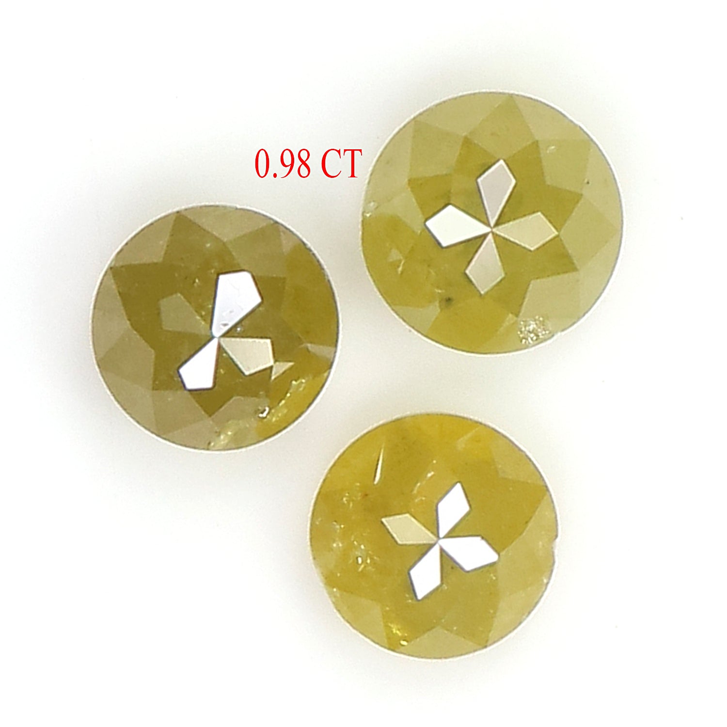 0.98 CT Natural Loose Round Rose Cut Diamond Yellow Color Round Shape Diamond 3.90 MM Natural Yellow Color Round Rose Cut Diamond KQ1227