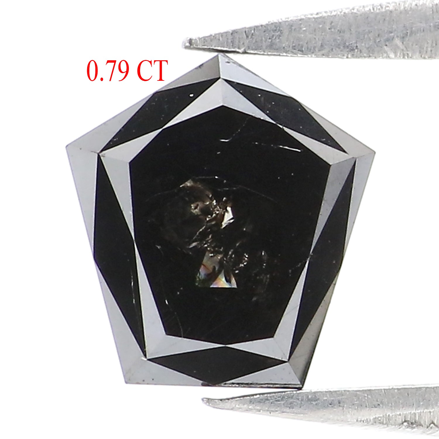 0.79 CT Natural Loose Pentagon Shape Diamond Black Color Pentagon Diamond 6.50 MM Natural Loose Black Color Pentagon Rose Cut Diamond LQ9788