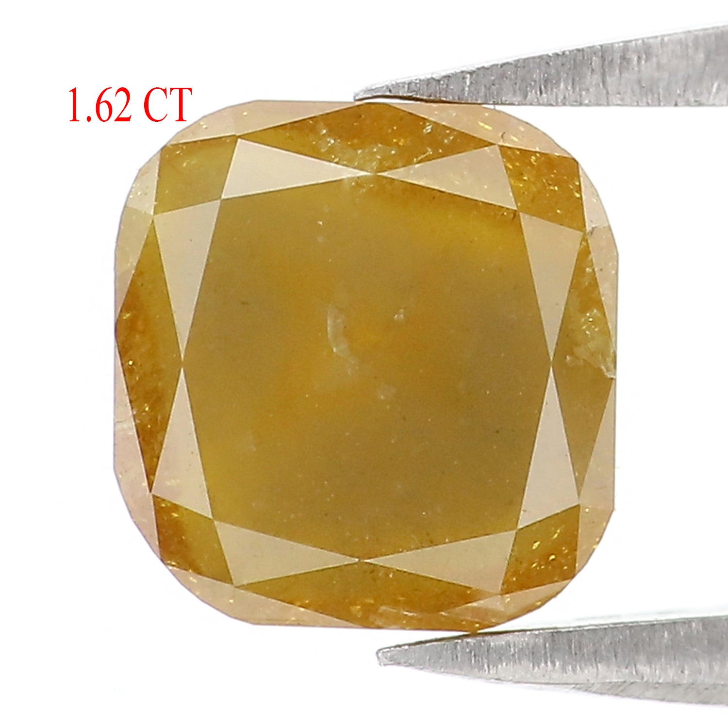 1.62 CT Natural Loose Cushion Shape Diamond Yellow Color Cushion Cut Diamond 6.70 MM Natural Yellow Diamond Cushion Rose Cut Diamond LQ7658