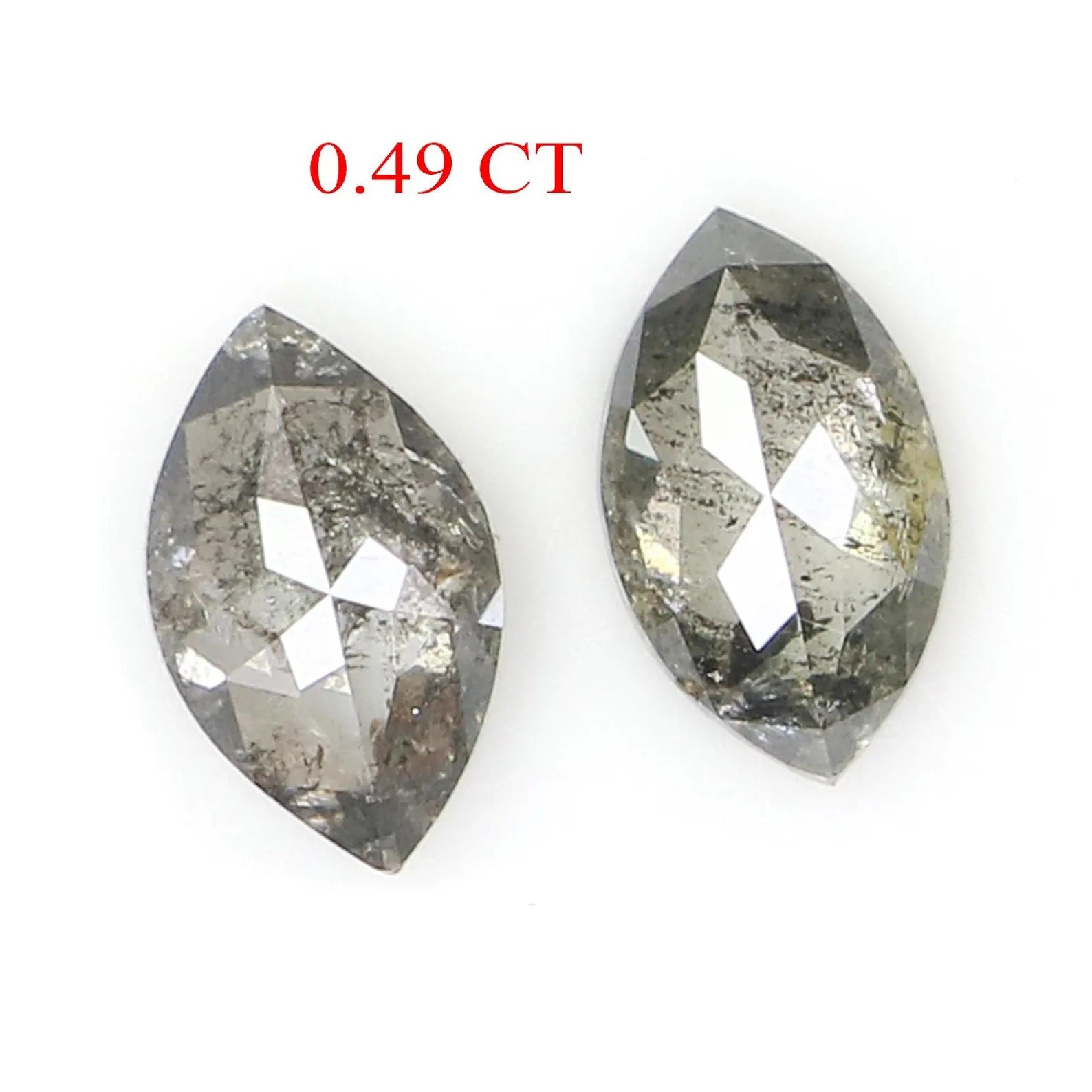 0.49 CT Natural Loose Marquise Shape Pair Diamond Salt And Pepper Marquise Diamond 5.50 MM Black Grey Color Marquise Rose Cut Diamond NQ2110
