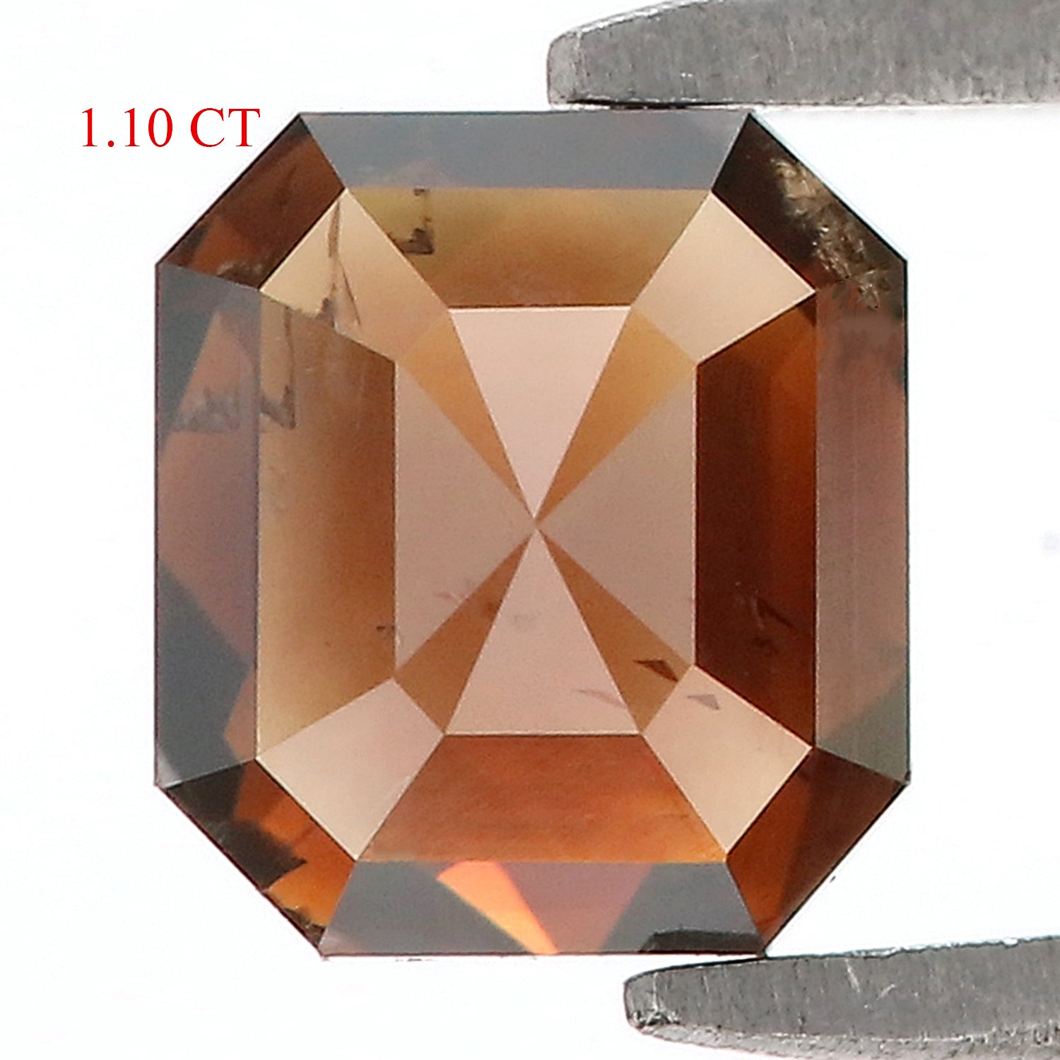1.10 Ct IGI CERTIFIED Natural Loose Emerald Shape Diamond Deep Orange Brown Color Emerald Diamond 5.90 MM Natural Emerald Cut Diamond QL7721