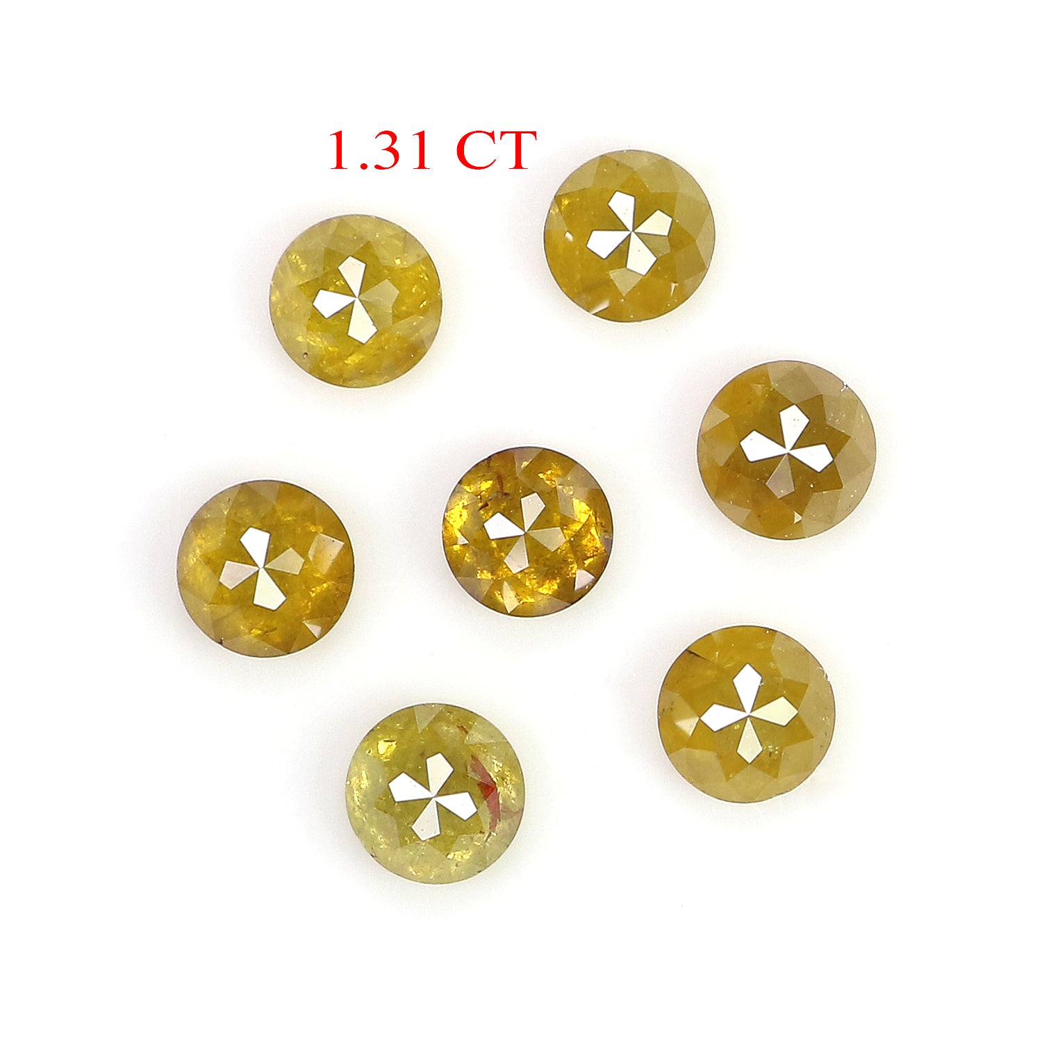 1.31 CT Natural Loose Rose Cut Diamond Yellow Color Round Shape Diamond 3.10 MM Natural Loose Diamond Brown Round Rose Cut Diamond LQ9280
