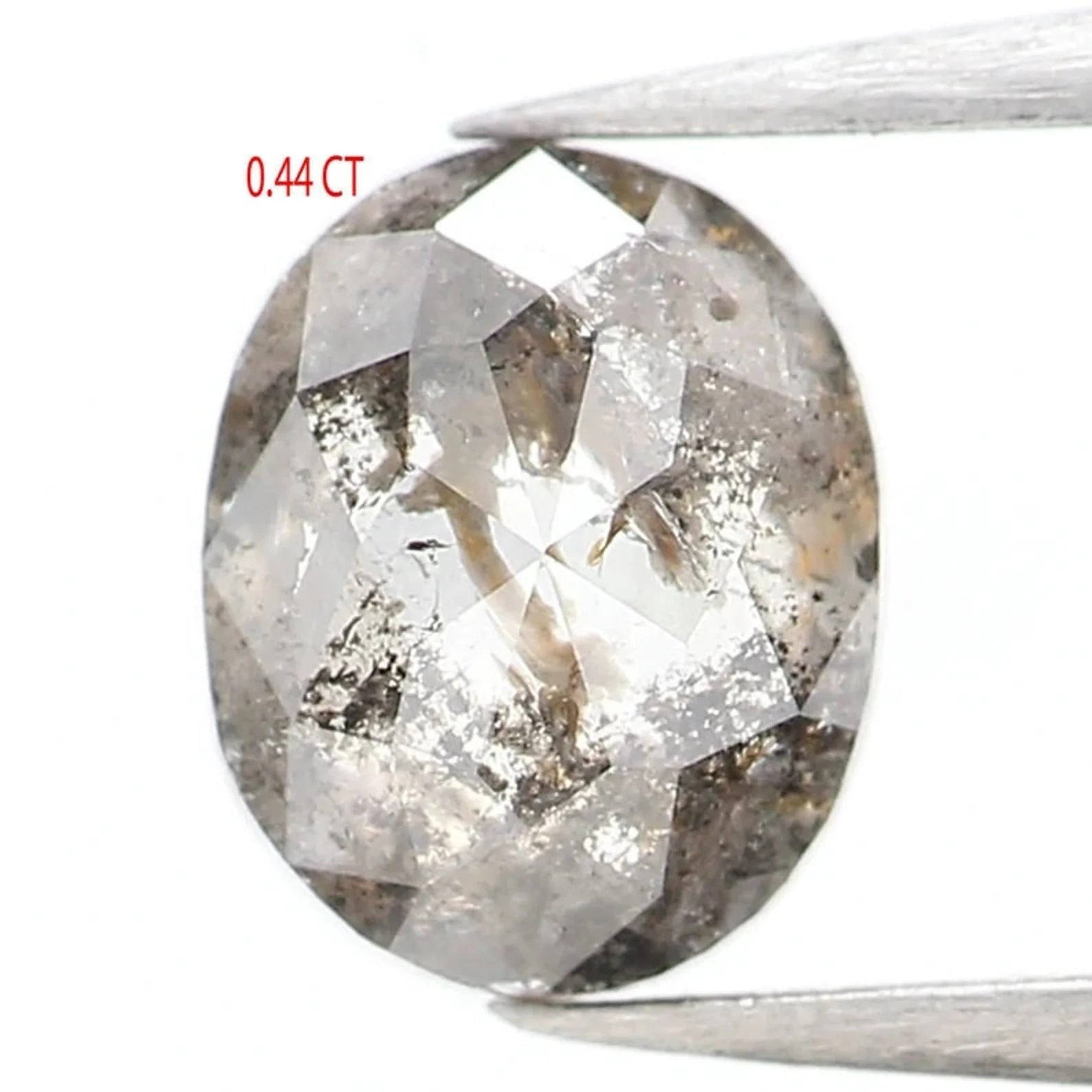 0.44 CT Natural Loose Oval Shape Diamond Salt And Pepper Oval Cut Diamond 5.30 MM Natural Loose Diamond Oval Shape Rose Cut Diamond NQ1444