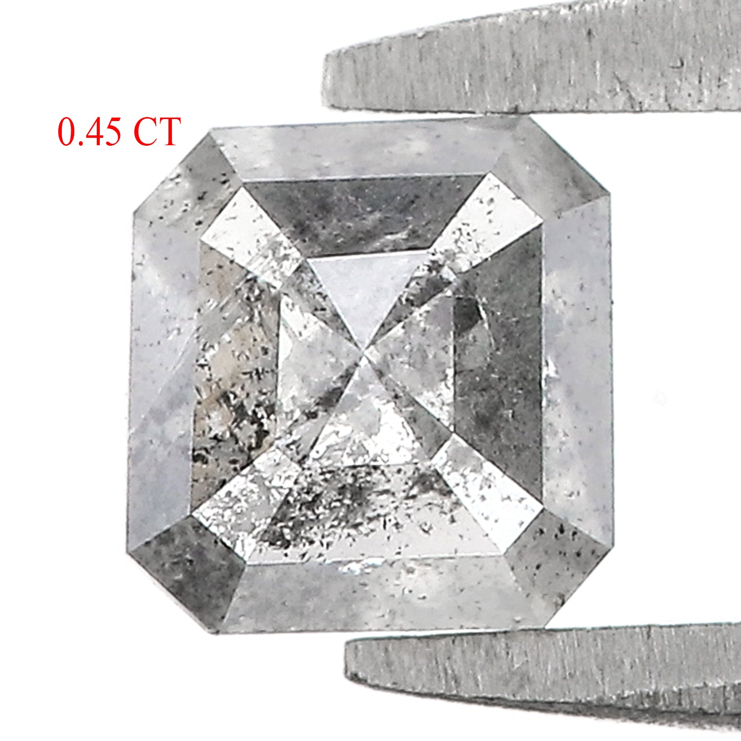 0.45 CT Natural Loose Emerald Shape Diamond Salt And Pepper Emerald Shape Diamond 4.50 MM Black Grey Color Emerald Rose Cut Diamond QL7606