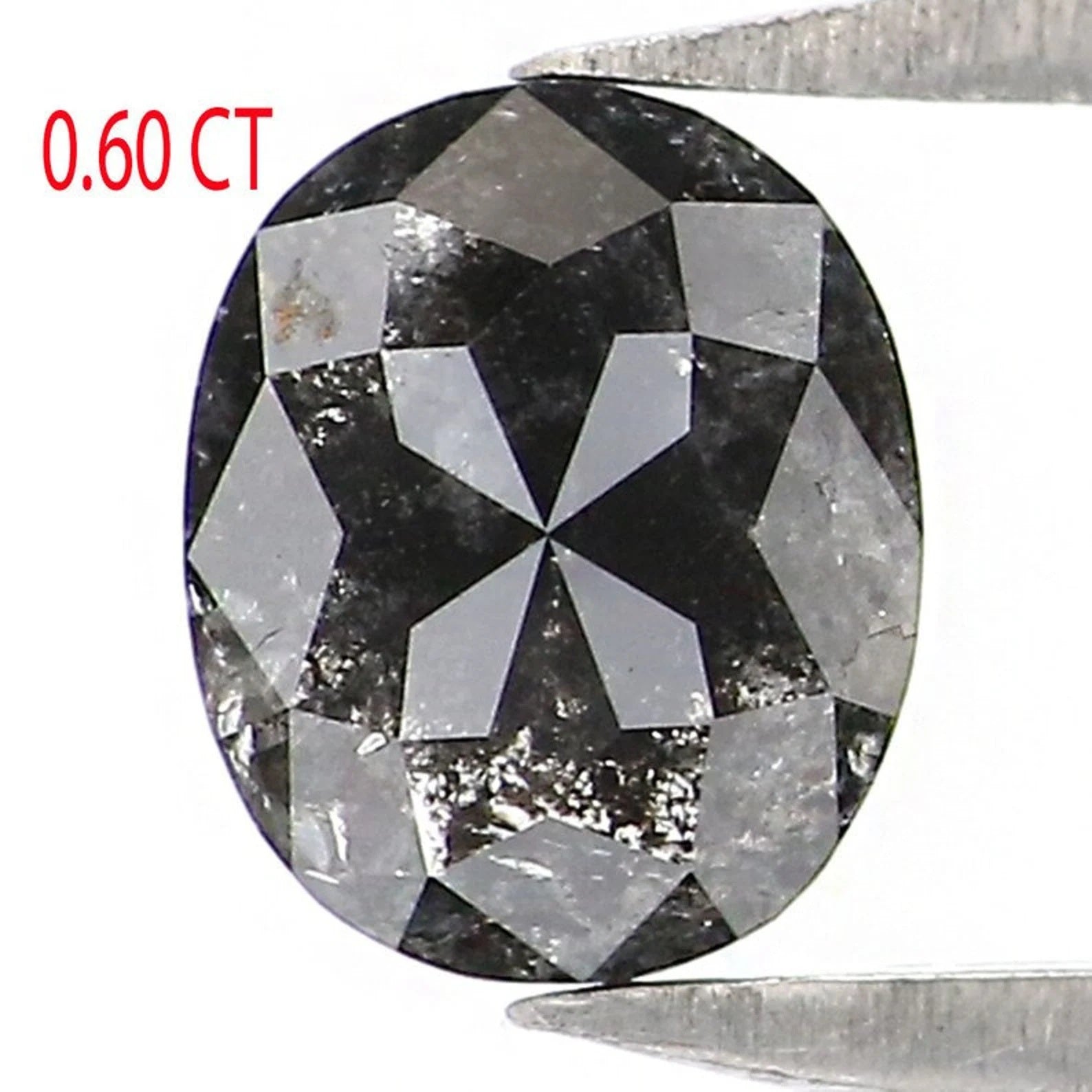 0.60 CT Natural Loose Oval Shape Diamond Salt And Pepper Oval Cut Diamond 5.60 MM Natural Loose Diamond Oval Shape Rose Cut Diamond NQ2053