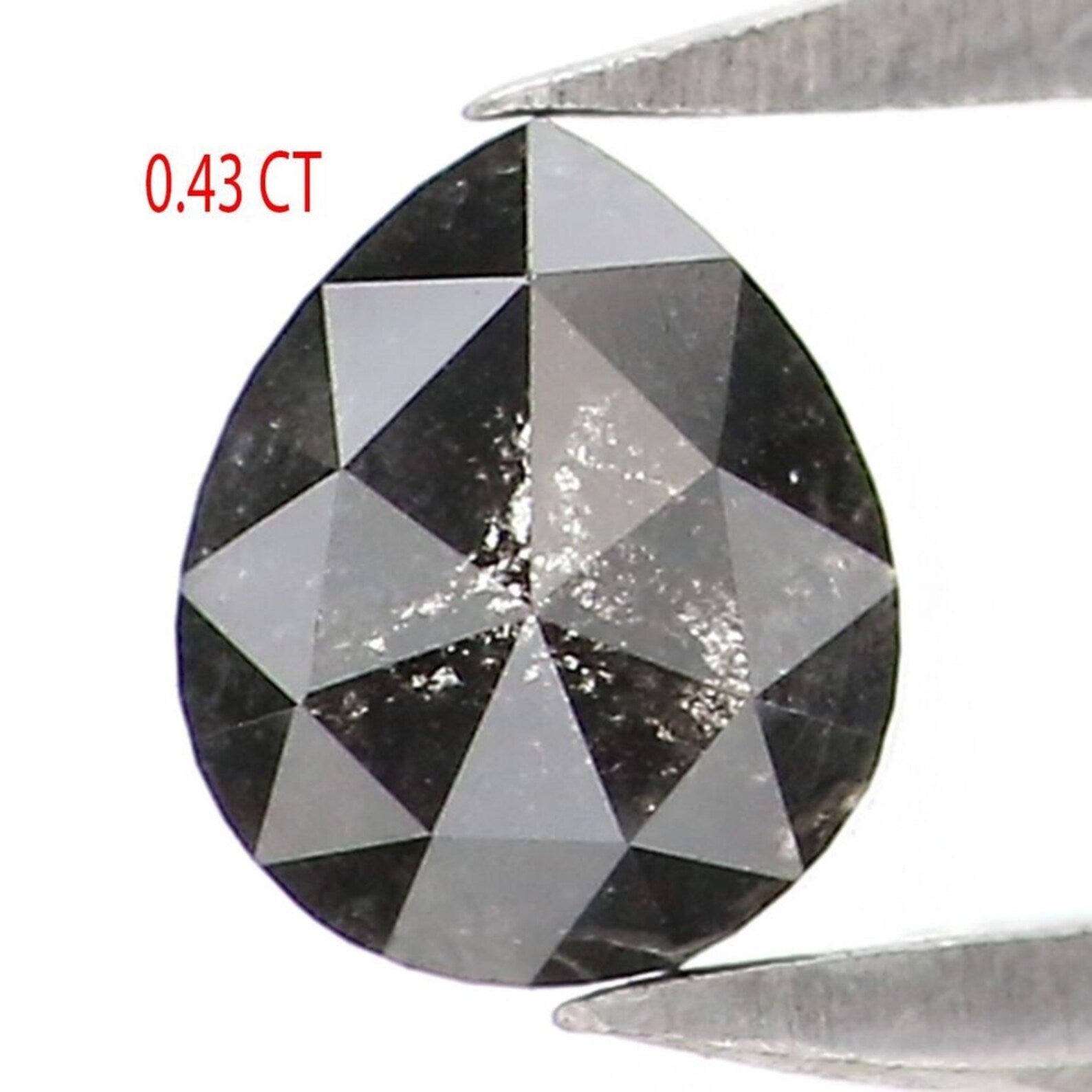 0.43 CT Natural Loose Pear Shape Diamond Black Color Pear Cut Diamond 4.70 MM Natural Loose Diamond Black Color Pear Rose Cut Diamond NQ9257