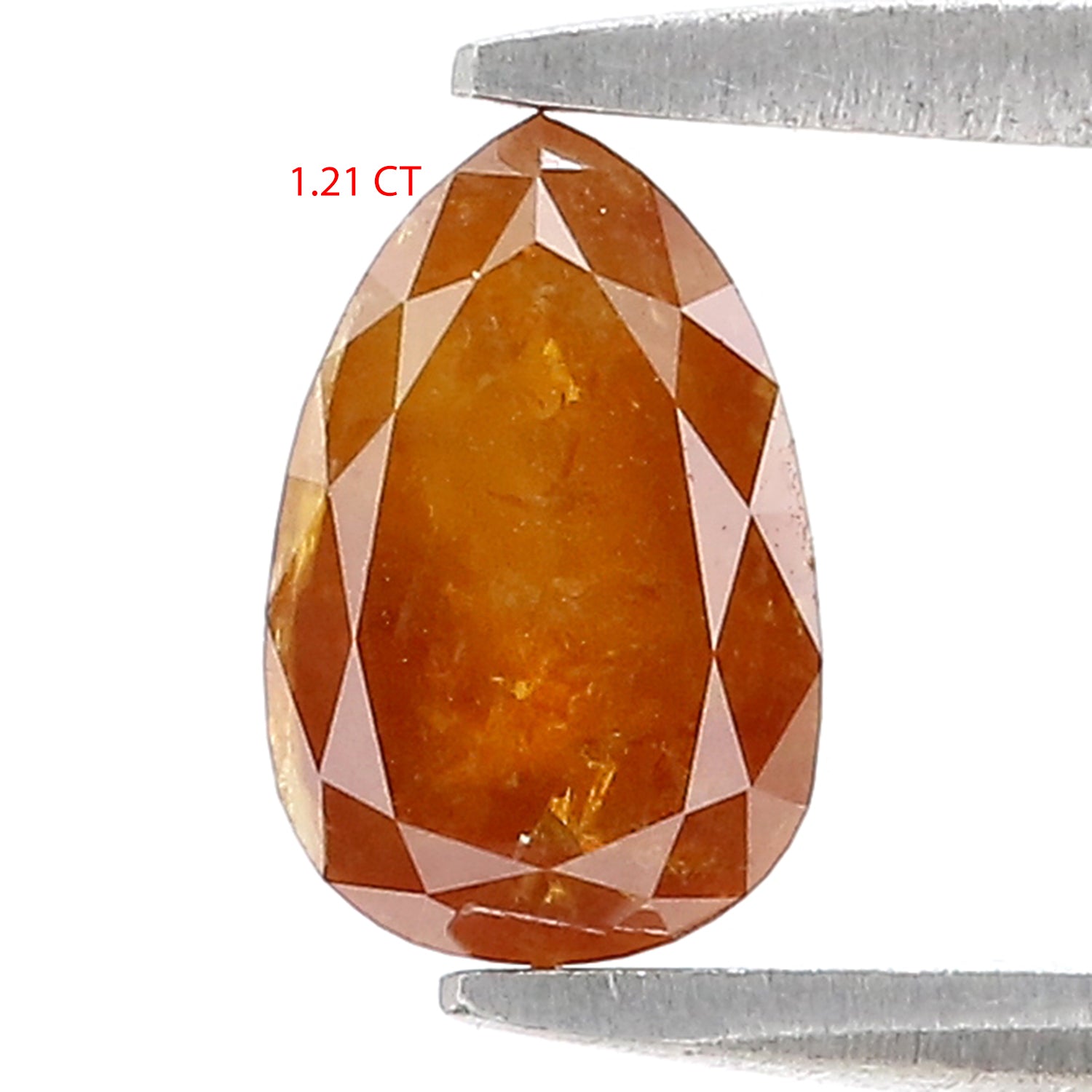 1.21 CT Natural Loose Pear Shape Diamond Brown Color Pear Diamond 7.70 MM Natural Loose Diamond Brown Color Pear Rose Cut Diamond N2660