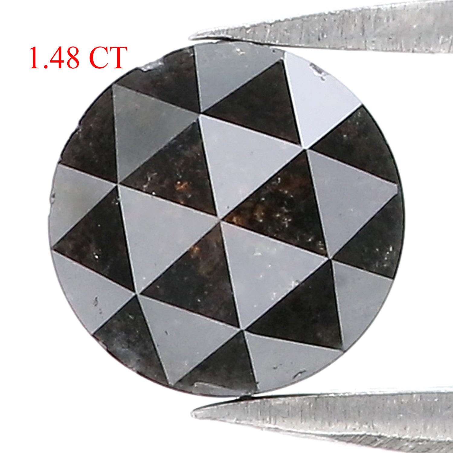 1.48 CT Natural Loose Round Rose Cut Diamond Black Color Round Shape Diamond 6.50 MM Natural Loose Grey Color Round Rose Cut Diamond KQ909