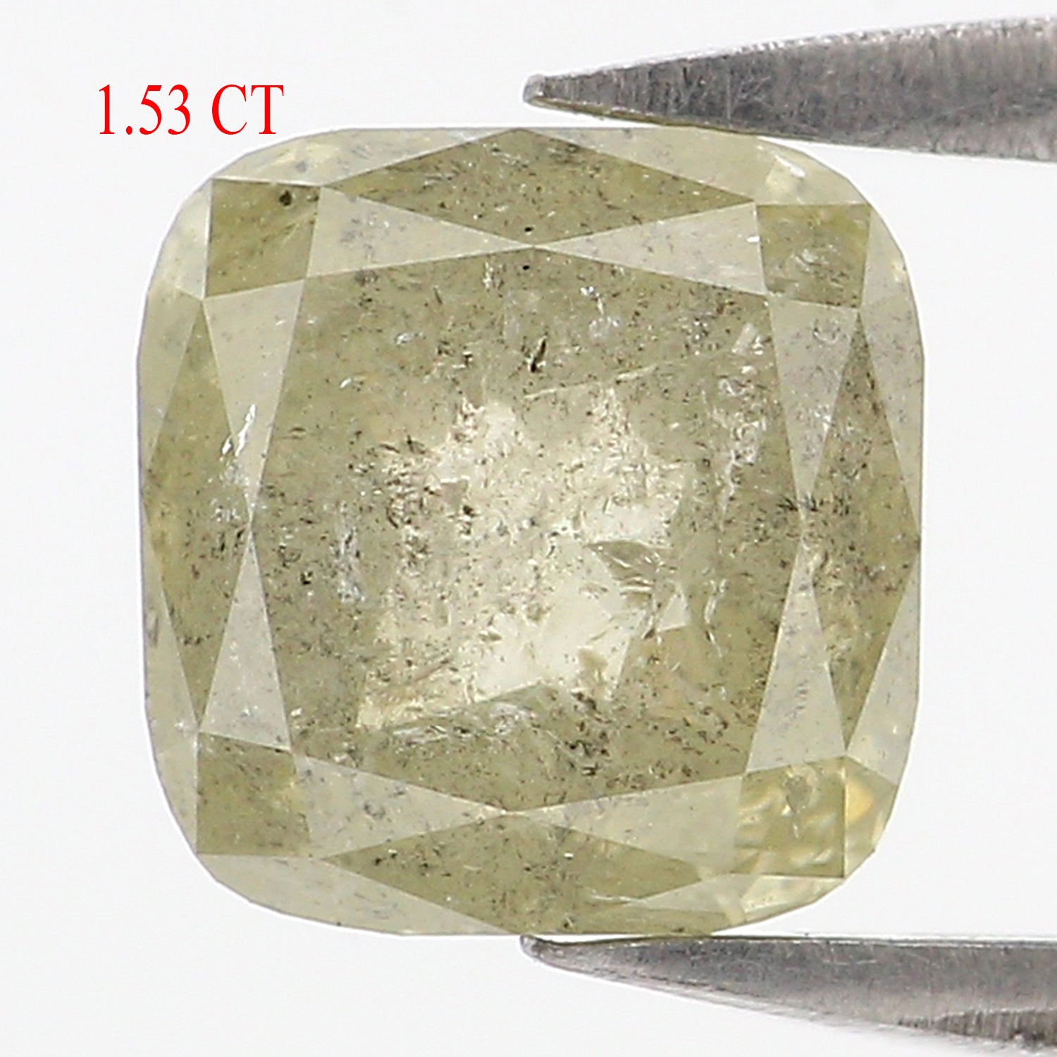 1.53 CT Natural Loose Cushion Shape Diamond Green Color Cushion Cut Diamond 6.25 MM Natural Grey Diamond Cushion Rose Cut Diamond LQ2942