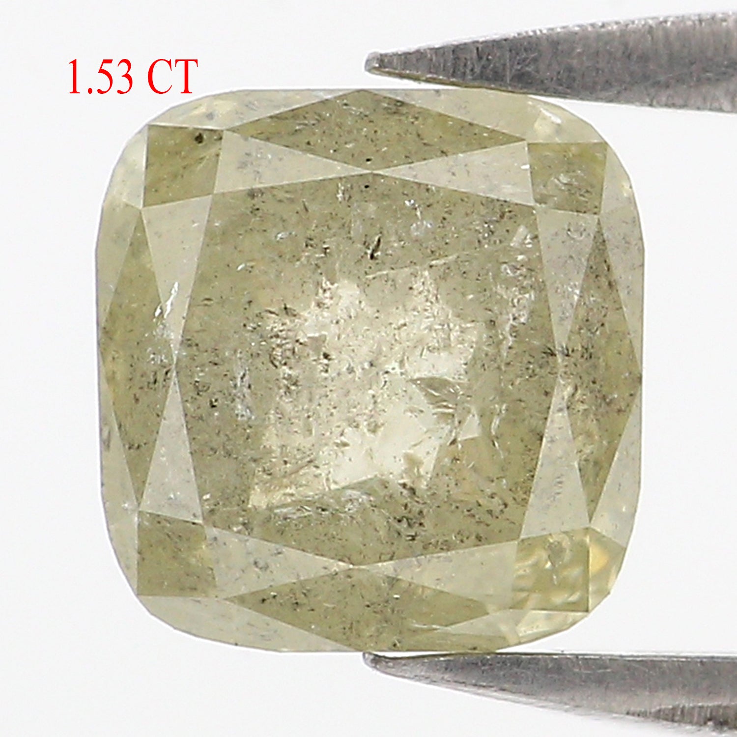 Natural Loose Cushion Diamond, Greenish Grey Color Diamond, Natural Loose Diamond, Cushion Cut Diamond, 1.53 CT Cushion Shape Diamond L2942