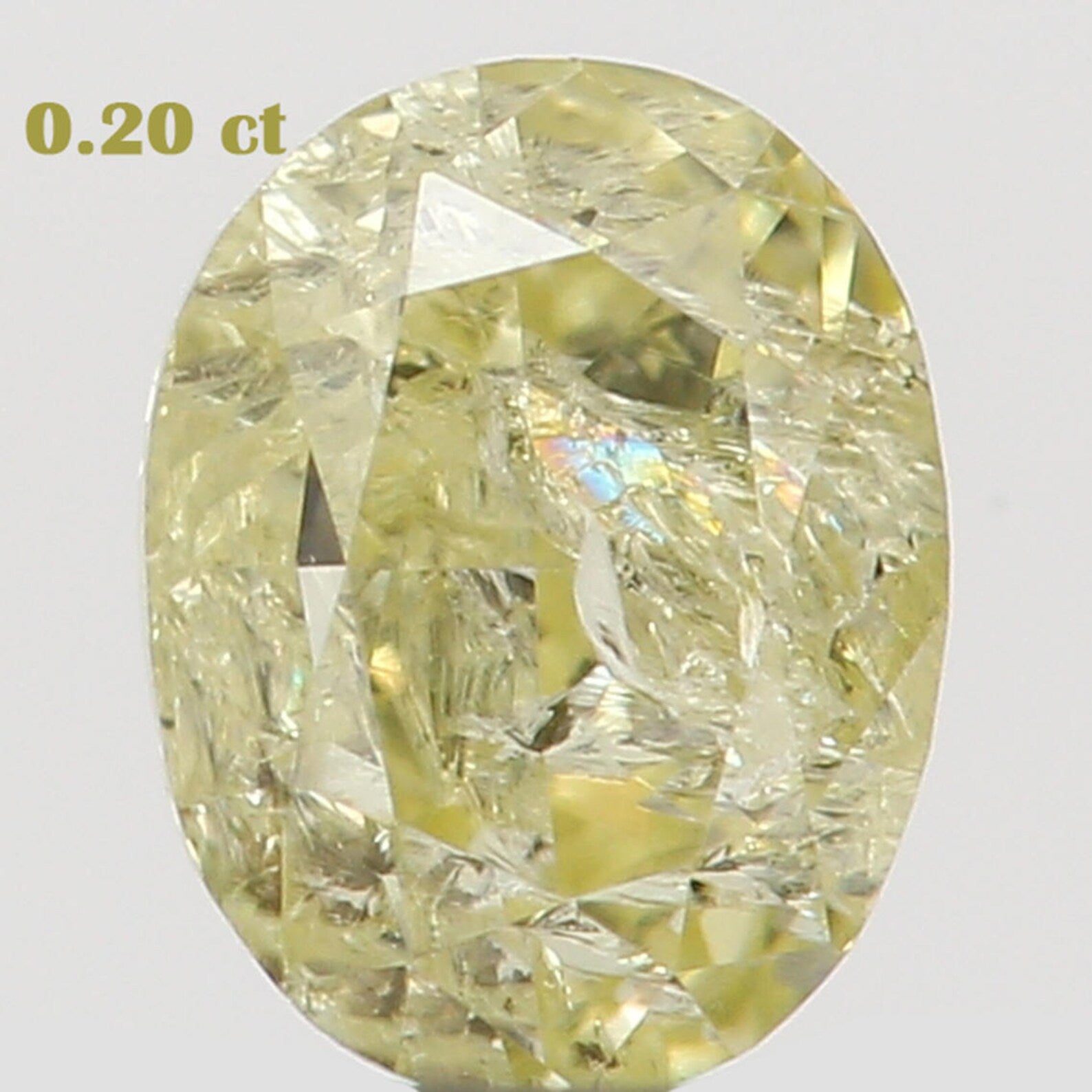 0.20 Ct Natural Loose Diamond Oval Yellow Color I2 Clarity 3.80 MM N7263