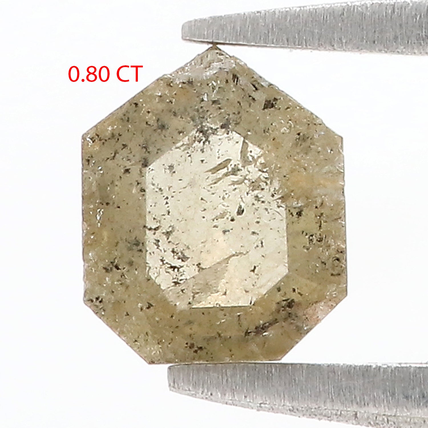 Natural Pentagon Green Diamond 0.80 CT Loose Rose Cut Green Stone 6.55 MM Rustic Diamond Pentagon Diamond For Custom Engagement Ring L3624