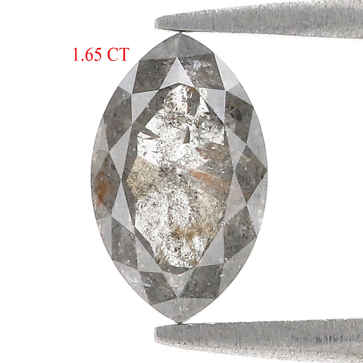 1.65 CT Natural Loose Marquise Shape Diamond Salt And Pepper Marquise Rose Cut Diamond 9.55 MM Black Grey Color Marquise Cut Diamond L3505