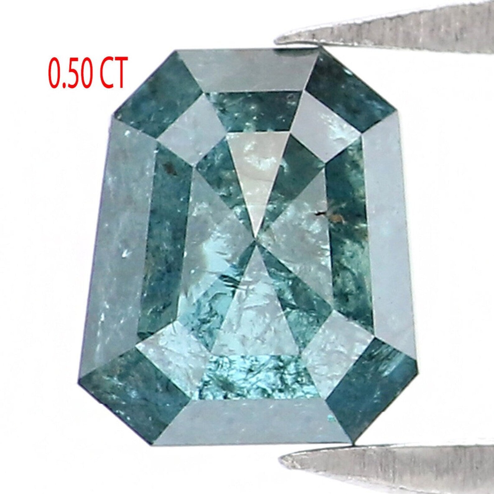 0.50 CT Natural Loose Diamond Emerald Shape Diamond Blue Color Emerald Diamond 5.30 MM Natural Loose Diamond Emerald Rose Cut Diamond NQ9400