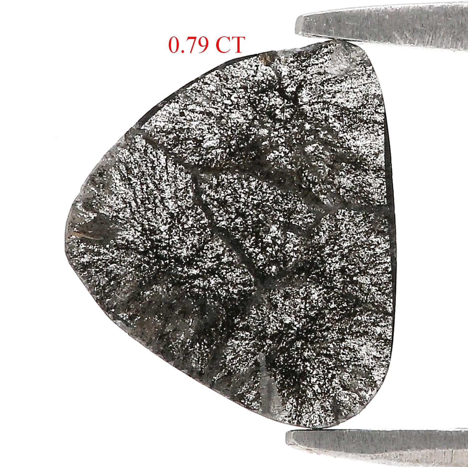 Natural Slice Salt and Pepper Diamond 0.79 CT Loose Rose Cut Black Grey Stone 9.60 MM Rustic Diamond For Custom Engagement Ring L3667