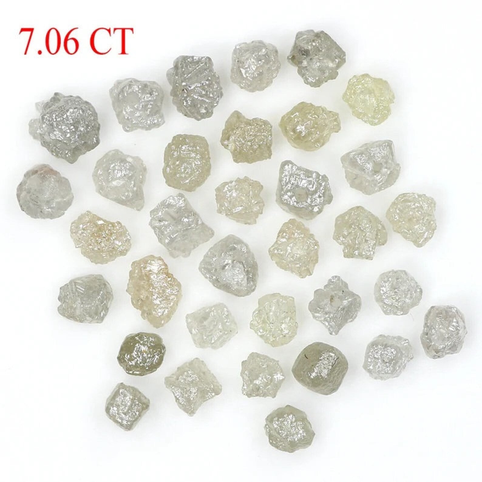 7.06 CT Natural Loose Rough Shape Diamond Yellow Gray Color Rough Cut Diamond 2.95 MM Natural Diamond Irregular Rough Cut Diamond NQ1712