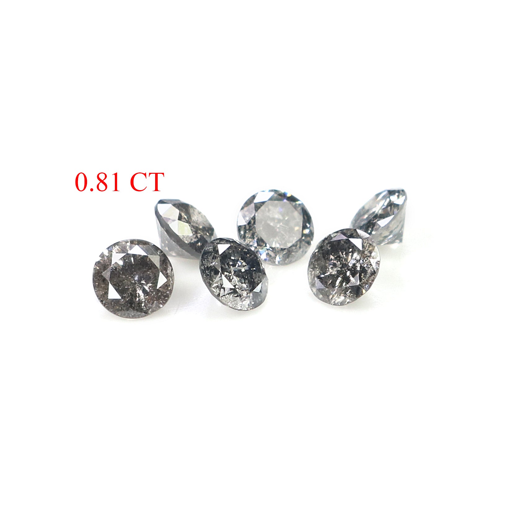 0.81 CT Natural Loose Round Shape Diamond Salt And Pepper Round Cut Diamond 3.20 MM Natural Loose Diamond Round Brilliant Cut Diamond QL1386