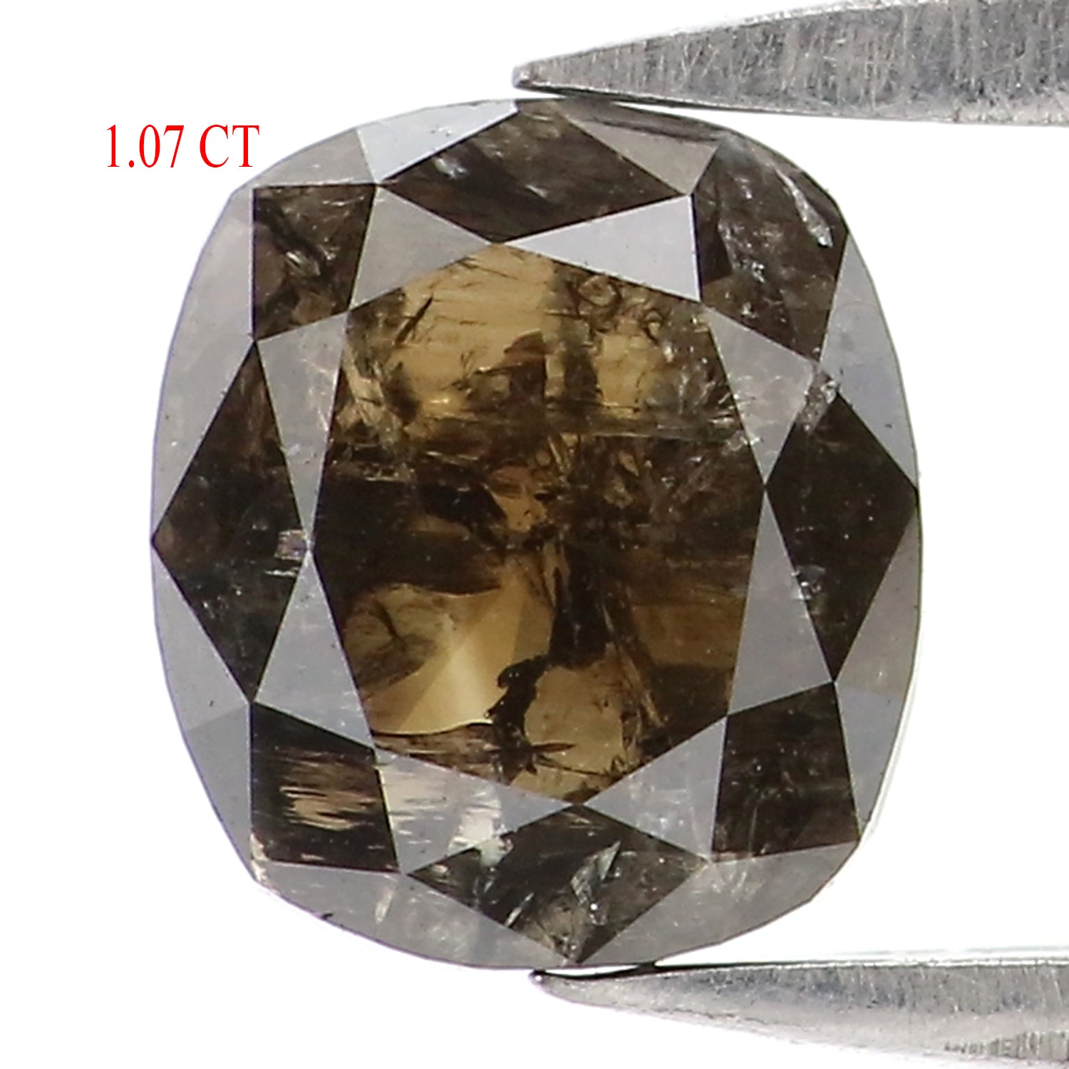 1.07 CT Natural Loose Cushion Shape Diamond Brown Color Cushion Cut Diamond 6.35 MM Natural Loose Diamond Cushion Rose Cut Diamond QL2856