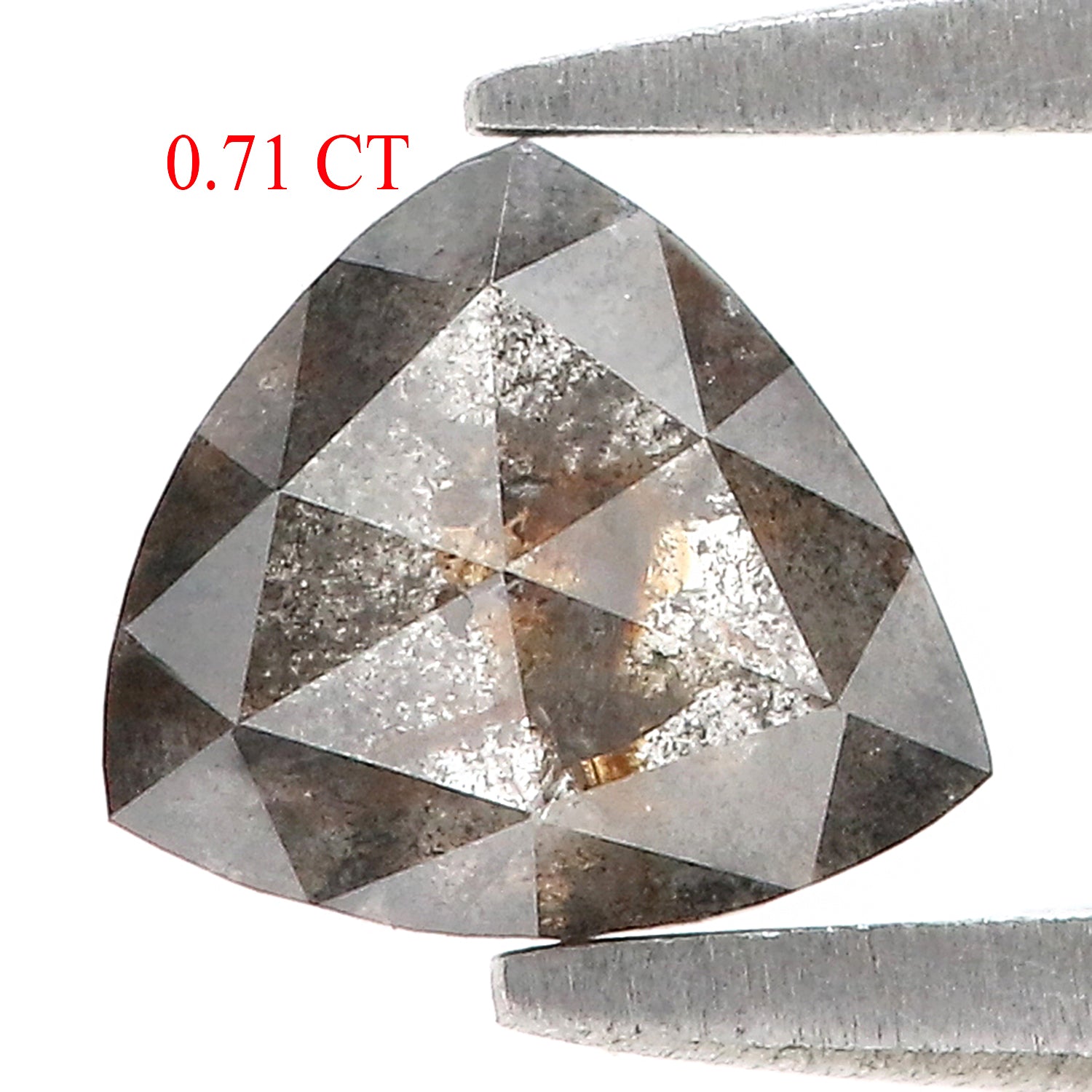 0.71 CT Natural Loose Triangle Shape Diamond Salt And Pepper Triangle Cut Diamond 6.05 MM Black Grey Color Triangle Rose Cut Diamond LQ8205