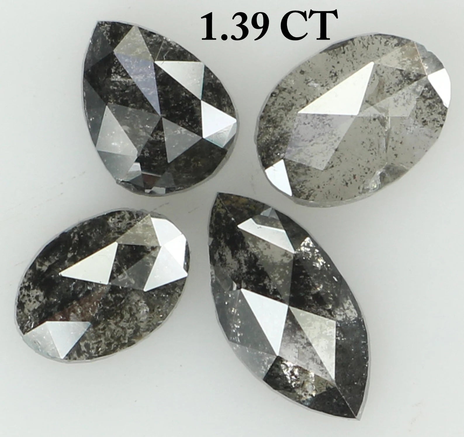 1.39 Ct Natural Loose Mix Shape Diamond Grey Color Mix Shape Diamond 5.10 MM Natural Loose Diamond Grey Mix Shape Rose Cut Diamond KDN8513