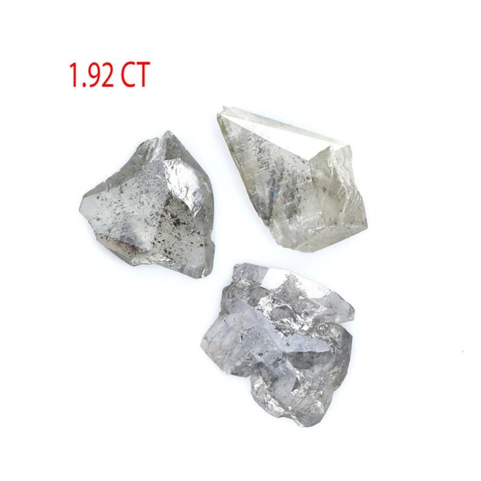 1.92 CT Natural Loose Rough Shape Diamond Salt And Pepper Rough Cut Diamond 8.20 MM Natural Black Grey Rough Irregular Cut Diamond NQ9423