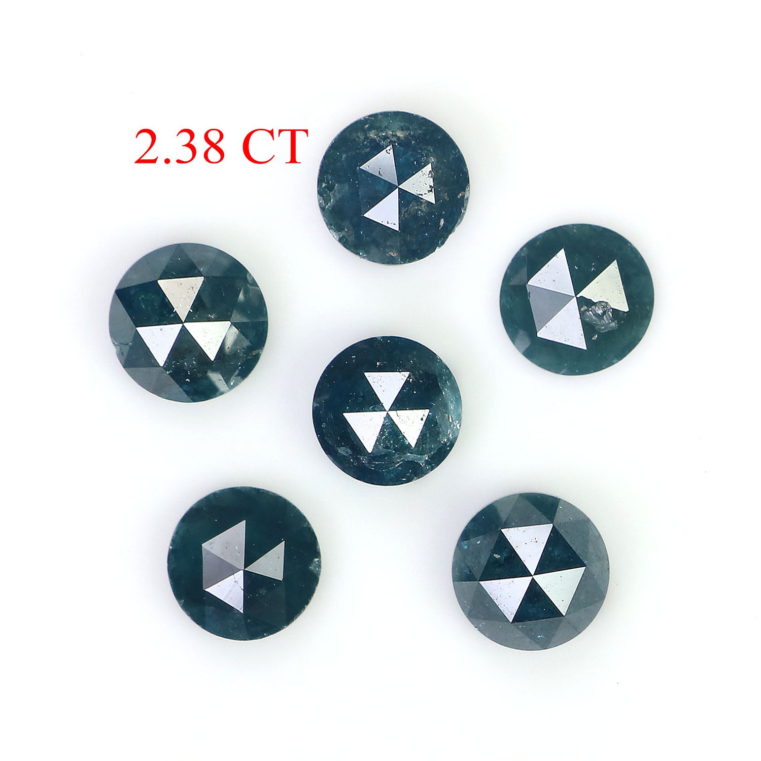 2.38 CT Natural Loose Round Rose Cut Diamond Blue Color Round Shape Diamond 4.35 MM Natural Loose Blue Color Round Rose Cut Diamond LQ2425