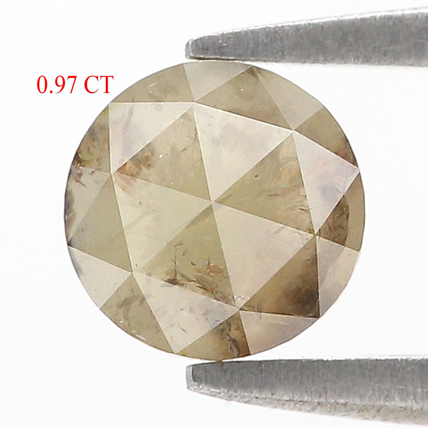 0.97 CT Natural Loose Round Rose Cut Diamond Yellow Color Round Cut Diamond 6.05 MM Natural Loose Yellow Color Round Rose Cut Diamond N2636