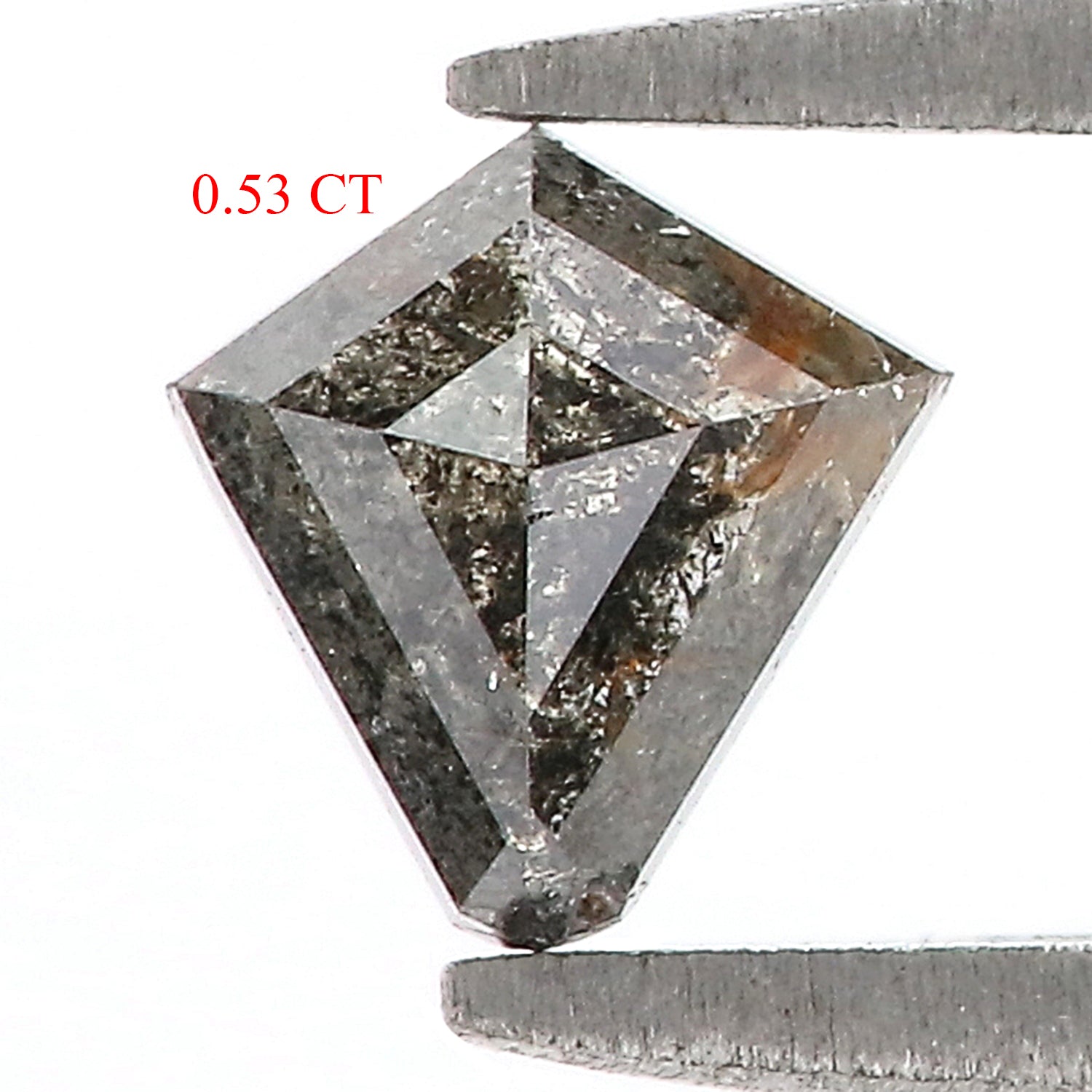 0.53 CT Natural Loose Kite Shape Diamond Salt And Pepper Kite Shape Diamond 5.95 MM Natural Black Grey Color Kite Rose Cut Diamond QL8812