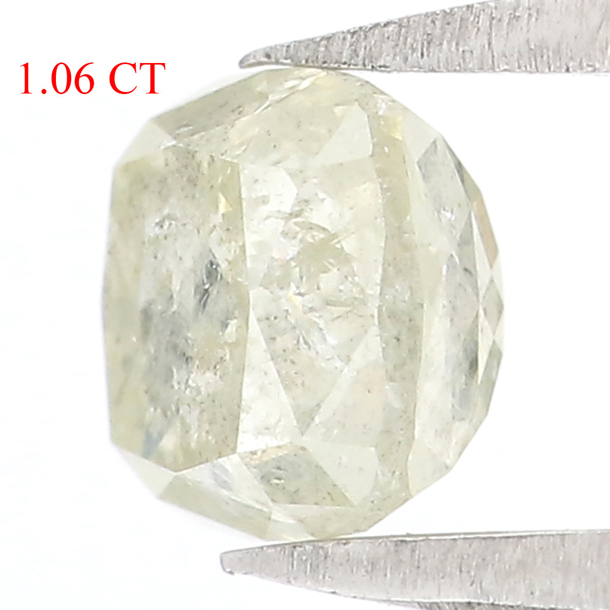 1.06 CT Natural Loose Cushion Shape Diamond Salt And Pepper Cushion Rose Cut Diamond 5.20 MM Natural Cushion Shape Grey Color Diamond QL5910