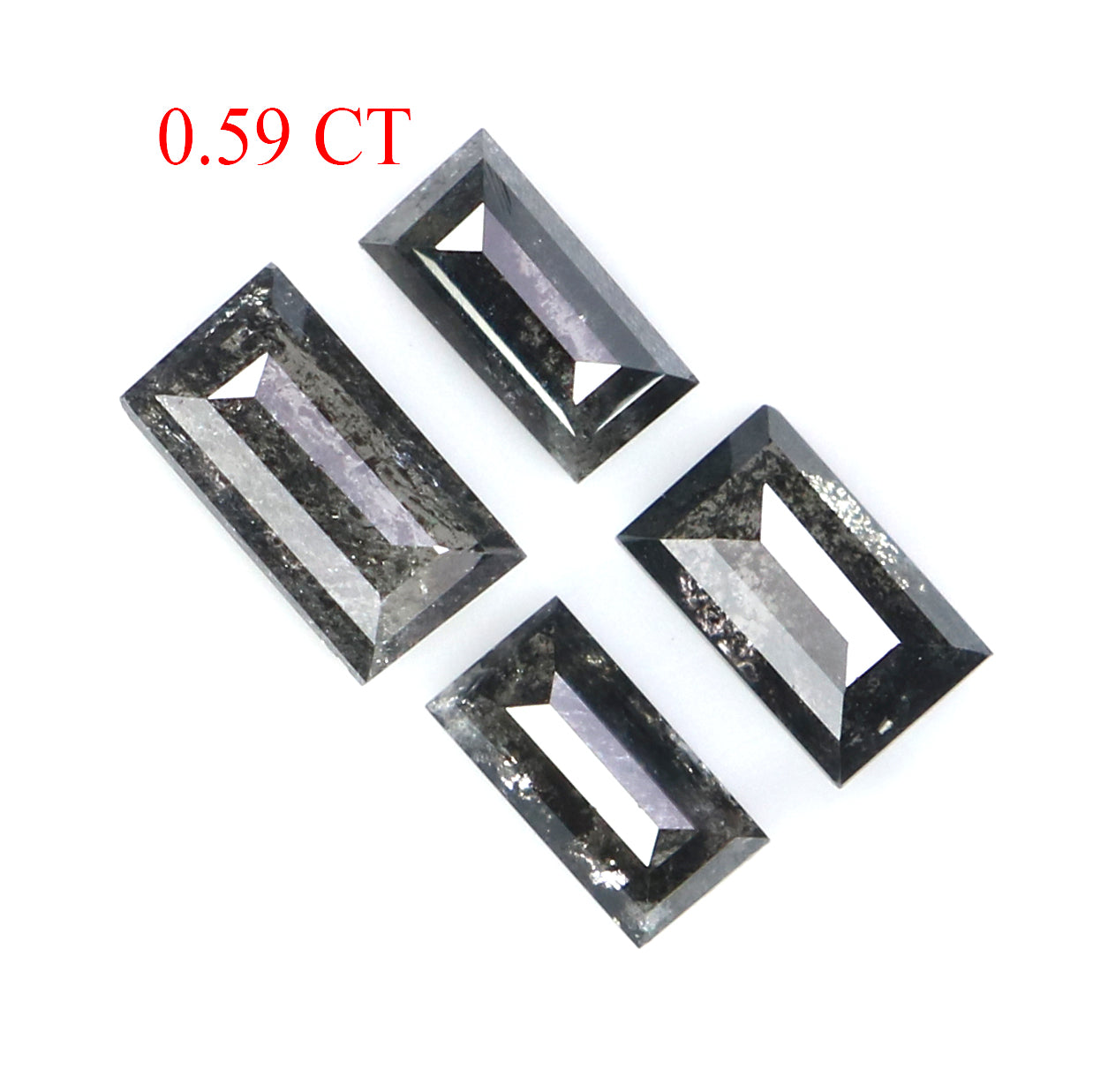 0.59 CT Natural Loose Baguette Shape Diamond Salt And Pepper Baguette Diamond 4.75 MM Natural Black Grey Baguette Rose Cut Diamond LQ2815