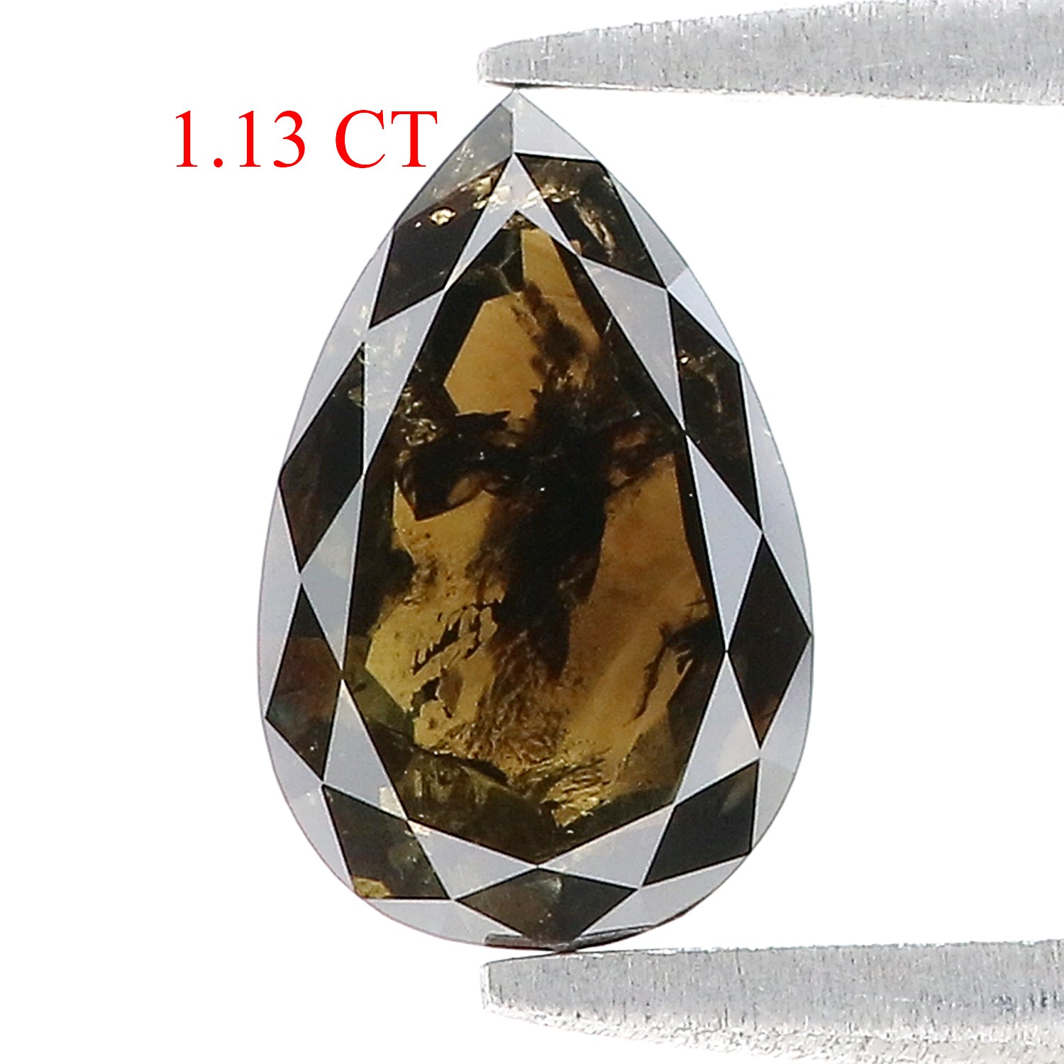 1.13 CT Natural Loose Pear Shape Diamond Brown Color Pear Cut Diamond 8.80 MM Natural Brown Pear Cut Diamond Pear Rose Cut Diamond N2618