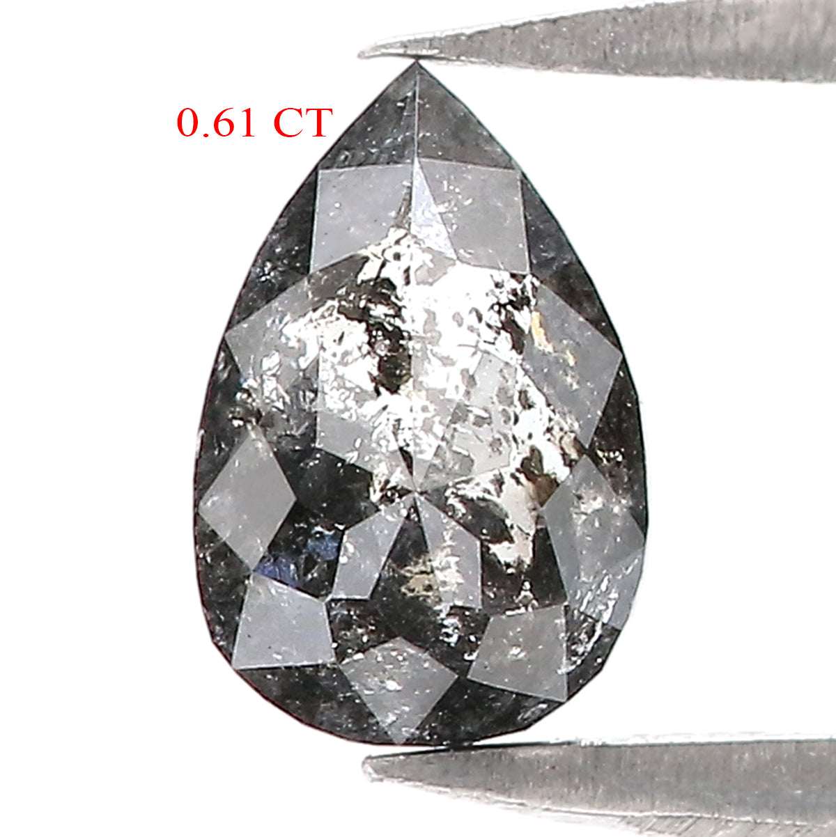 0.61 CT Natural Loose Pear Diamond Salt And Pepper Pear Diamond Natural Loose Diamond 6.70 MM Pear Rose Cut Diamond Pear Cut Diamond QL3026