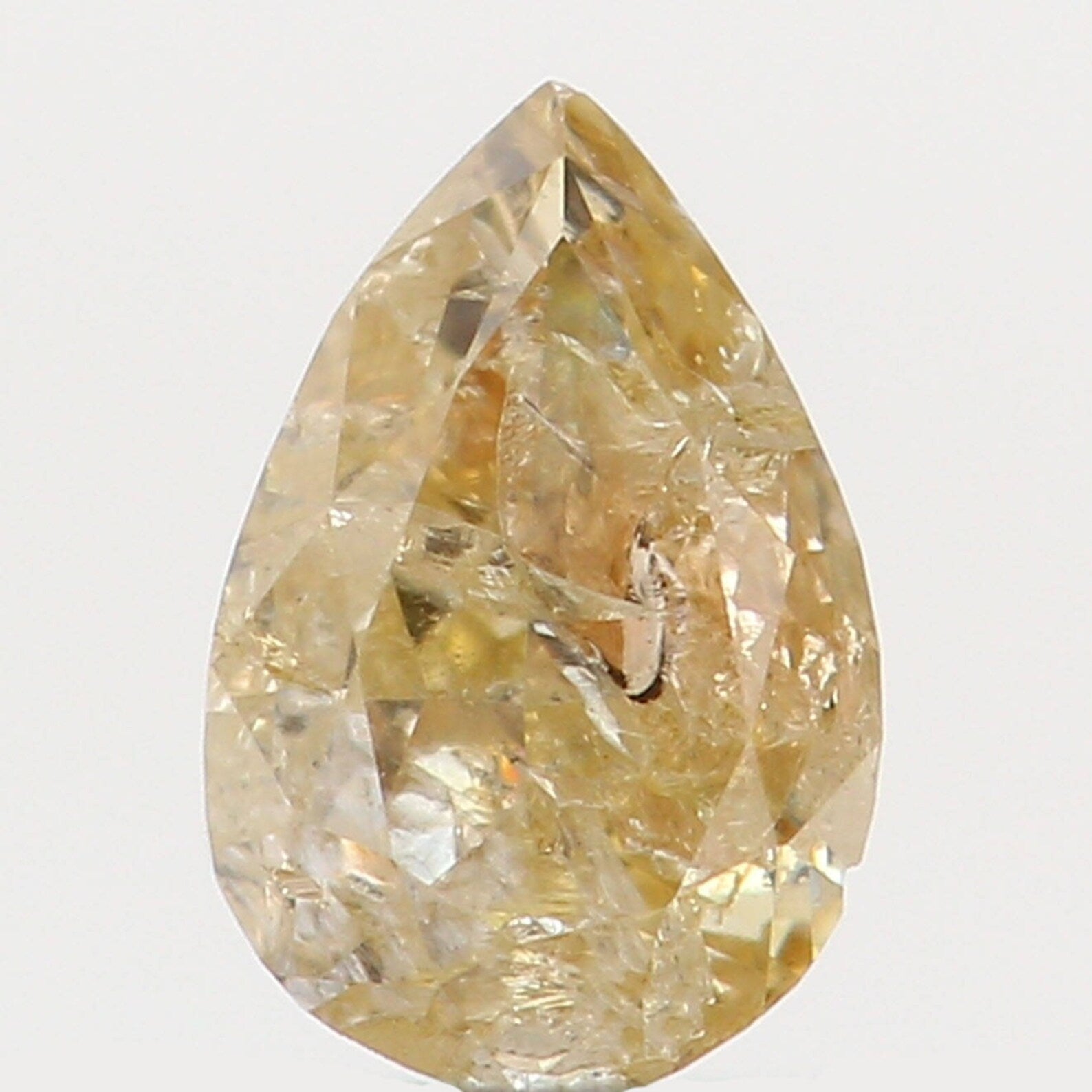 0.17 Ct Natural Loose Diamond Pear Yellow Color I1 Clarity 4.40 MM N7412