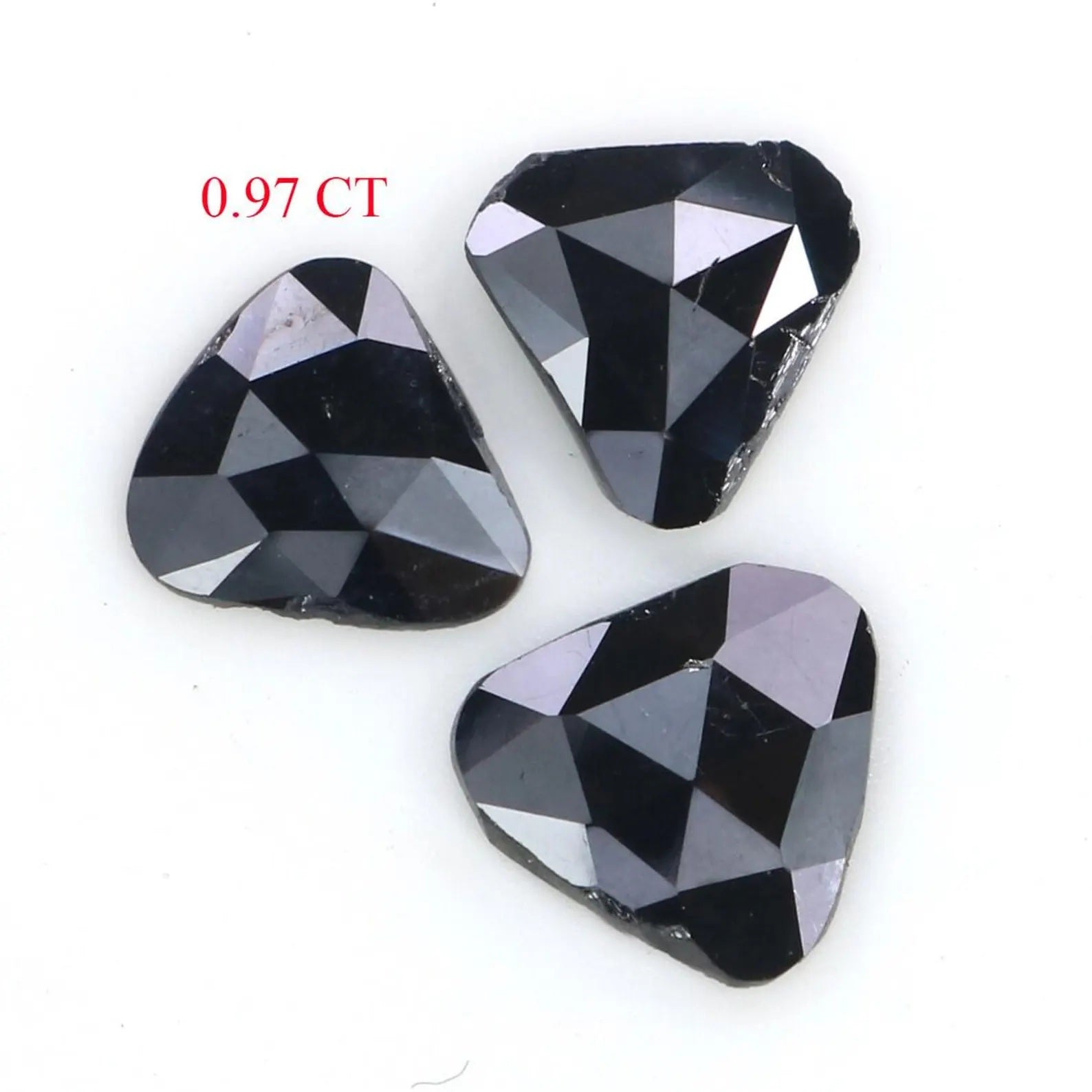0.97 CT Natural Loose Slice Shape Diamond Black Color Slice Cut Diamond 6.05 MM Natural Loose Black Color Slice Irregular Cut Diamond NQ2255