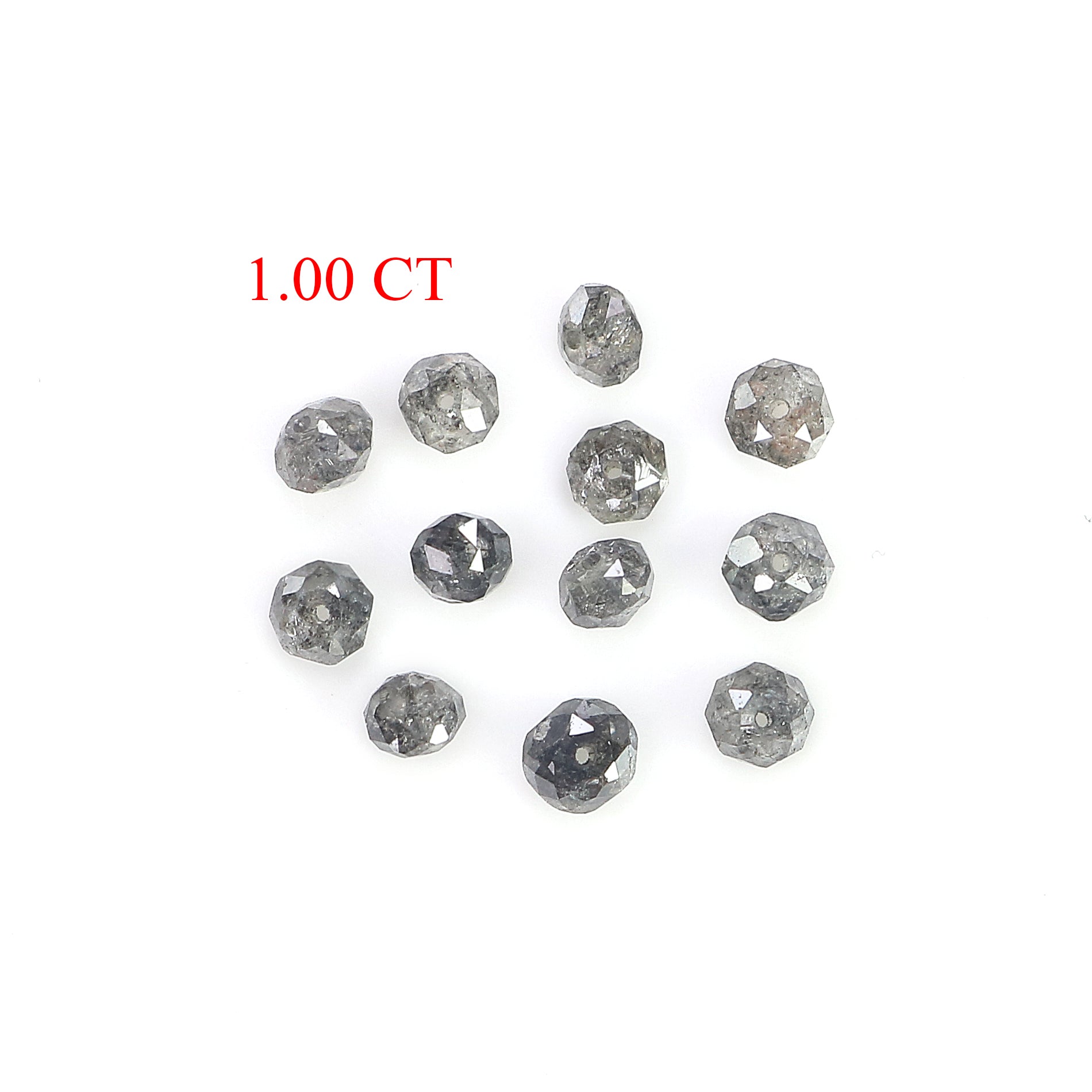 1.00 CT Natural Loose Bead Shape Diamond Salt And Pepper Bead Cut Diamond 2.30 to 2.50 MM Natural Black Grey Color Bead Cut Diamond Q178-5