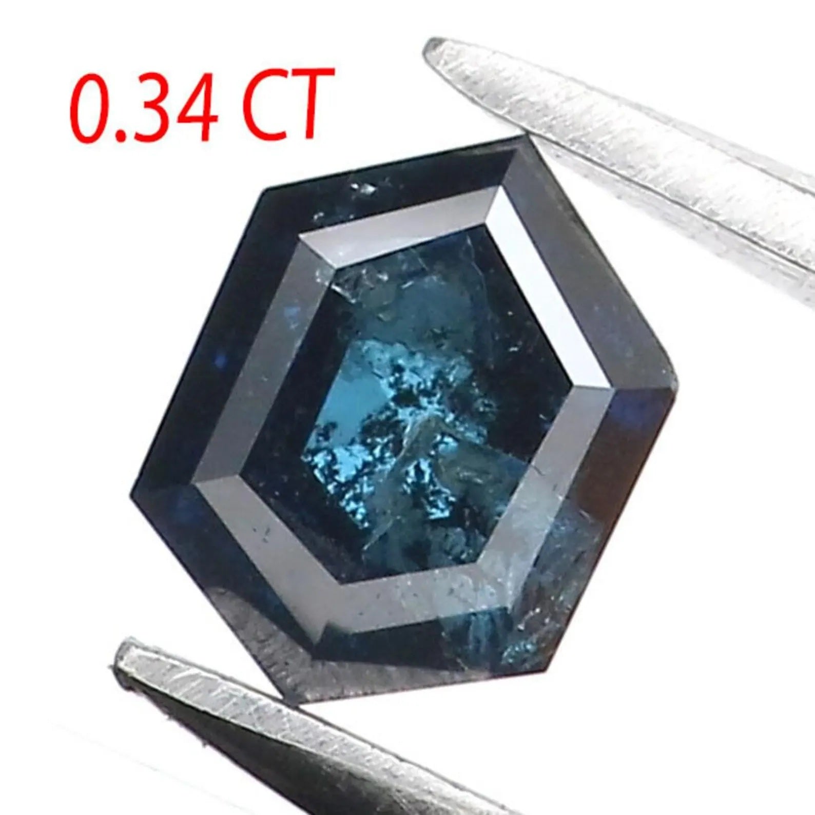 0.34 CT Natural Loose Hexagon Shape Diamond Blue Color Hexagon Cut Diamond 5.05 MM Natural Loose Blue Color Hexagon Rose Cut Diamond NQ209