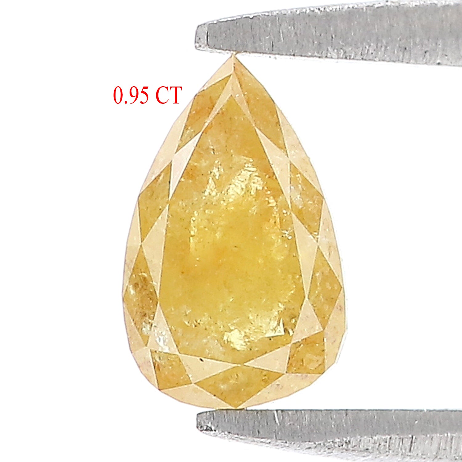 0.95 CT Natural Loose Pear Shape Diamond Yellow Color Pear Diamond 7.00 MM Natural Loose Yellow Color Diamond Pear Rose Cut Diamond LQ7651