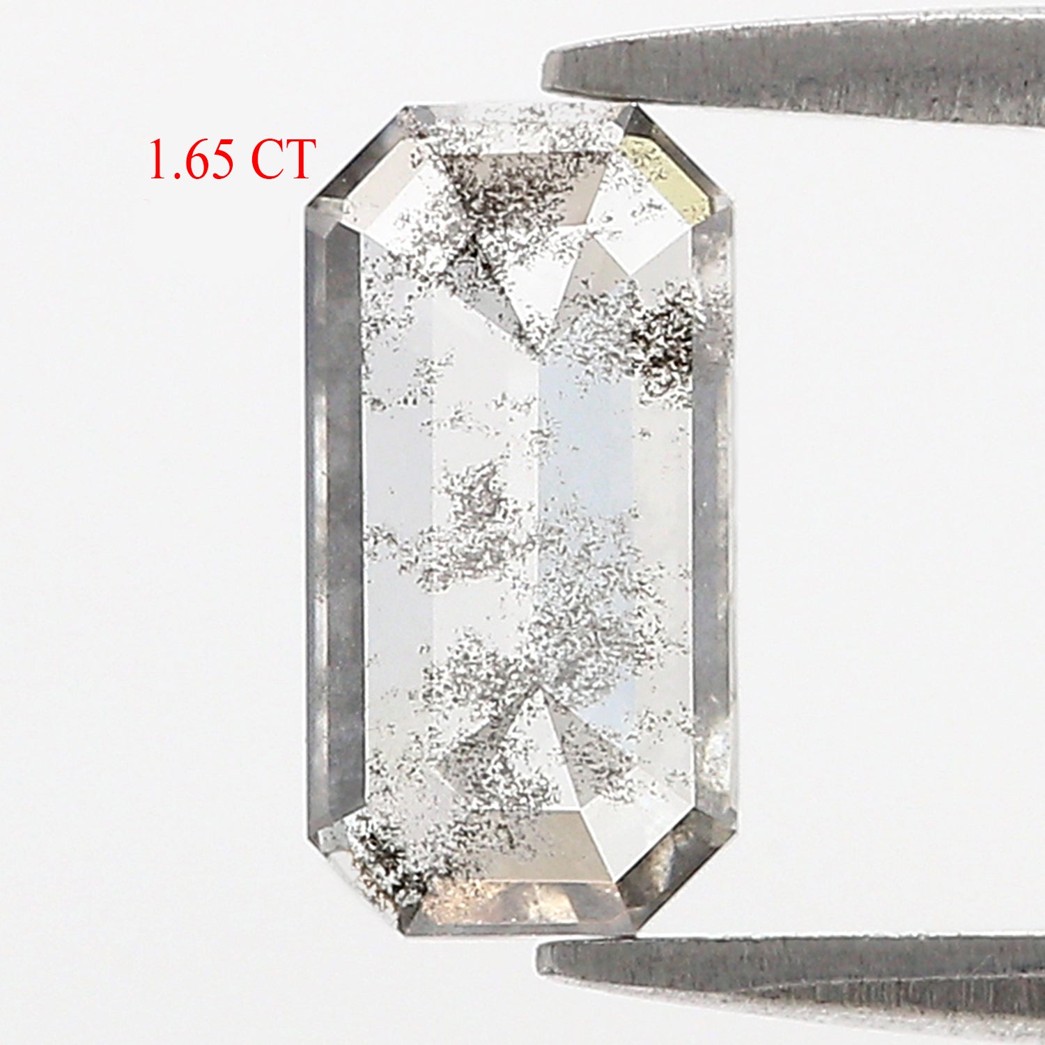 1.65 CT Emerald Rose Cut Salt And Pepper Lab Grown 9.95 MM Loose Diamond CVD Fancy Black Grey Color Lab Created Antique Cut Diamonds L3528
