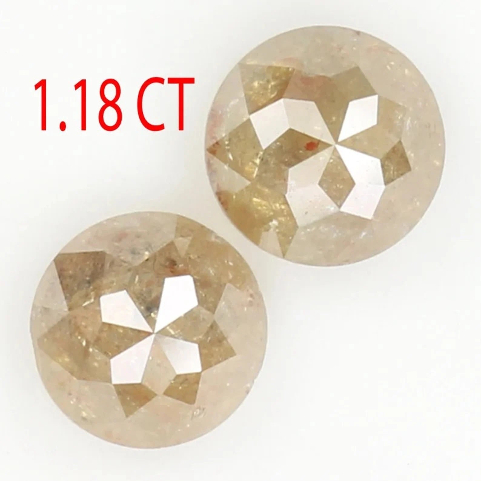 1.18 Ct Natural Loose Round Shape Pair Diamond Brown Color Round Diamond 5.00 MM Natural Diamond Brown Color Round Rose Cut Diamond NQ384