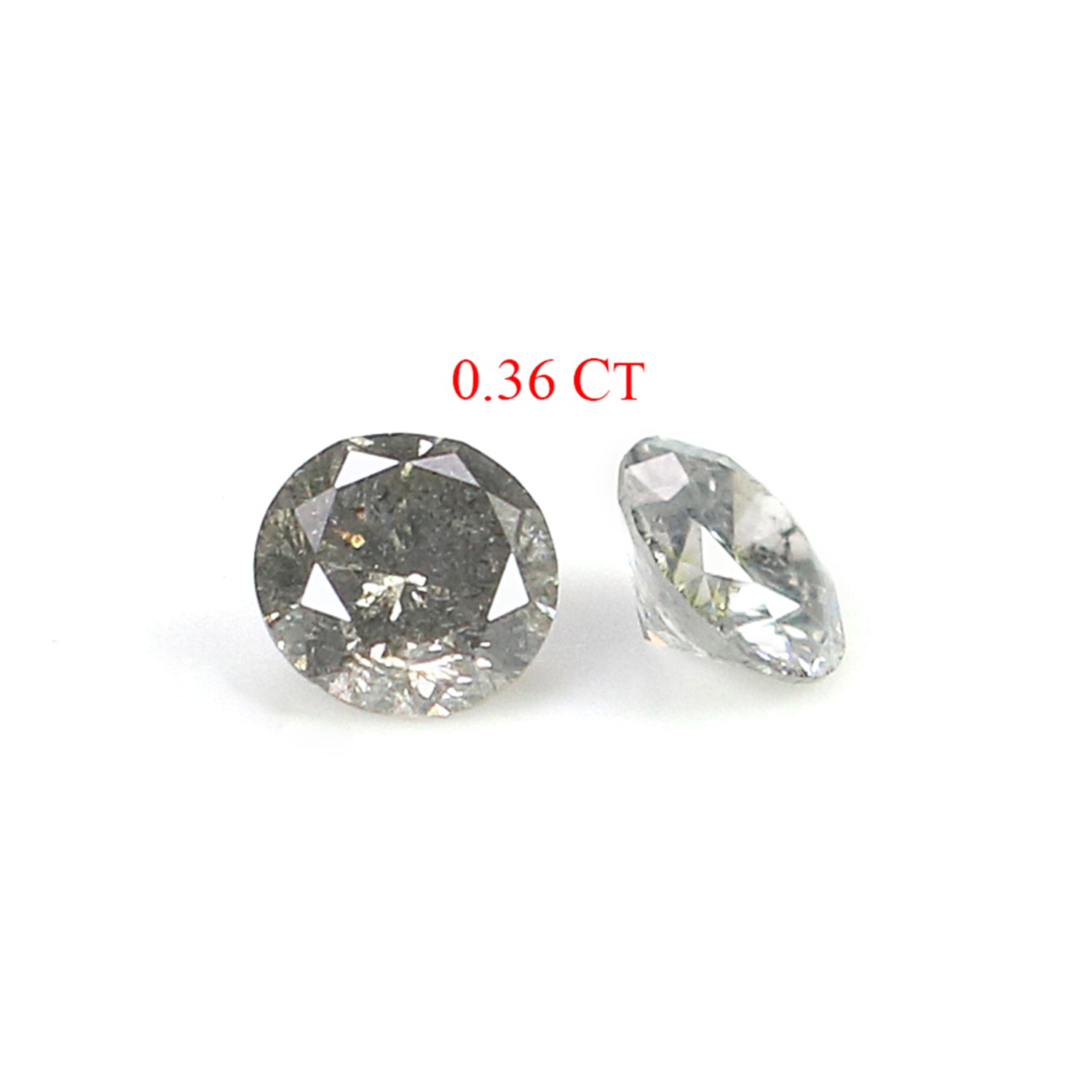 0.36 CT Natural Loose Round Cut Pair Diamond Salt And Pepper Round Shape Diamond 3.60 MM Black Grey Color Round Brilliant Cut Diamond QL6924