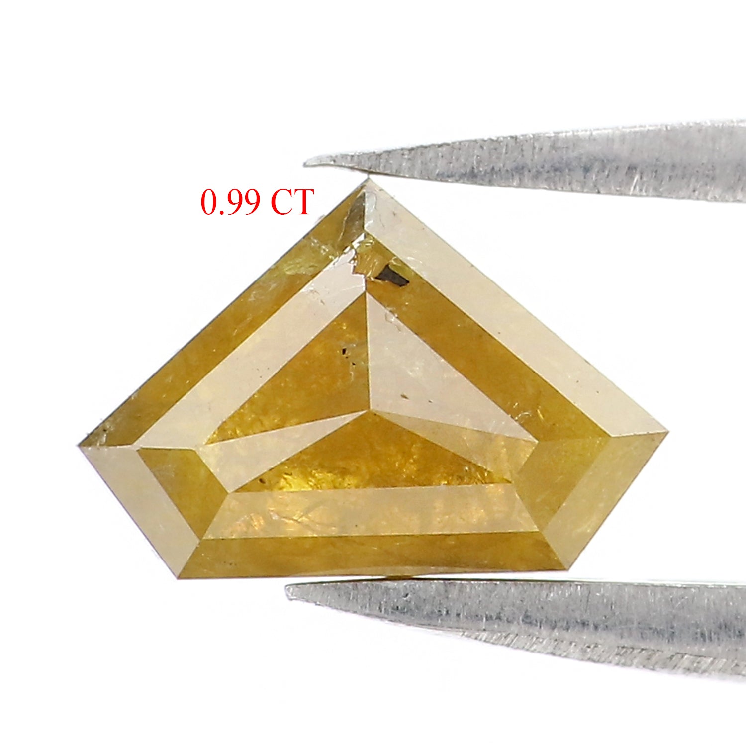 0.99 CT Natural Loose Shield Shape Diamond Yellow Color Shield Cut Diamond 5.75 MM Natural Loose Yellow Color Shield Rose Cut Diamond LQ9959