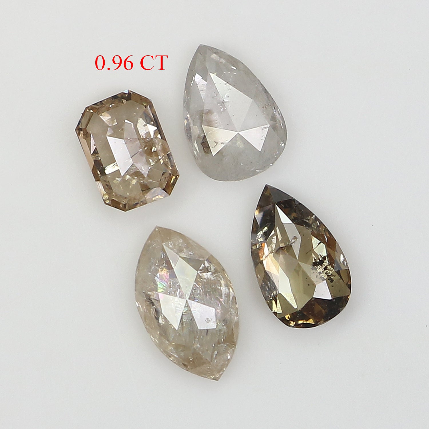 0.96 CT Natural Loose Mix Shape Diamond Brown Color Mix Shape Diamond 6.05 MM Natural Loose Grey Color Mix Shape Rose Cut Diamond QL1974