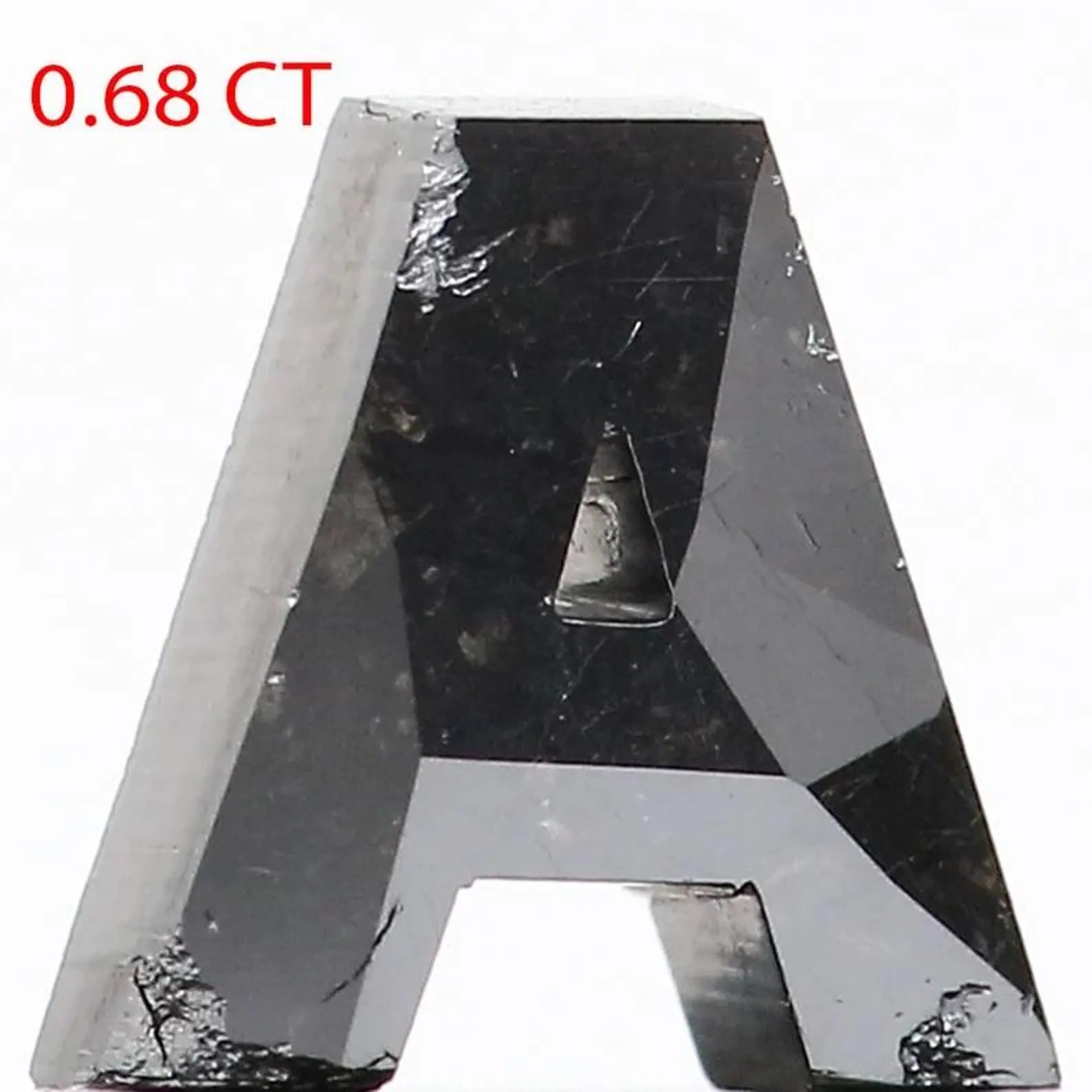 0.68 Ct Natural Loose Alphabet A Diamond Black Color Alphabet Cut Diamond 6.00 MM Natural Loose Diamond Black Alphabet Shape Diamond NQ9905