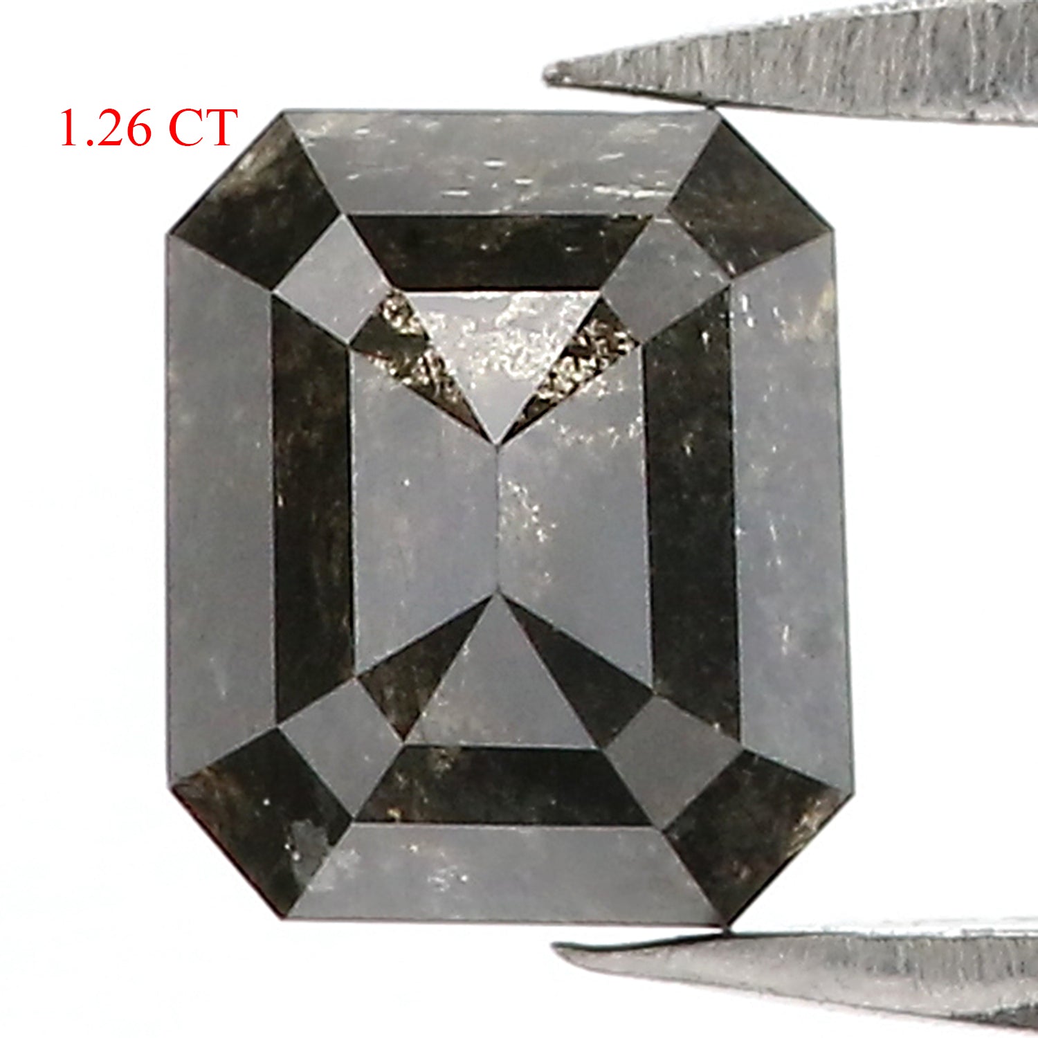 1.26 CT Natural Loose Emerald Shape Diamond Black Color Emerald Cut Diamond 6.10 MM Natural Loose Emerald Shape Rose Cut Diamond QK1954