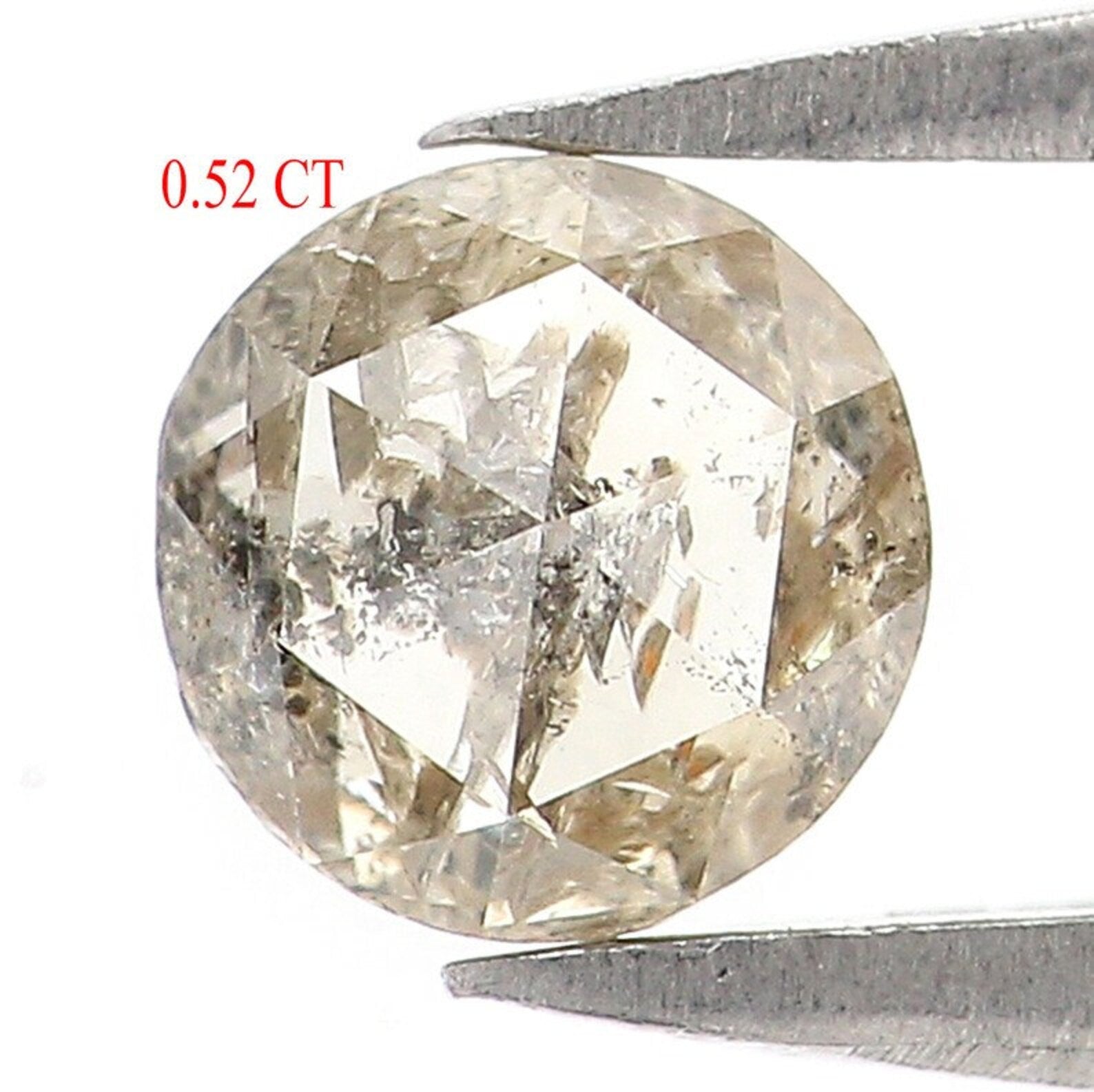 0.52 CT Natural Loose Round Shape Diamond Salt And Pepper Round Cut Diamond 4.90 MM Natural Diamond Black Grey Color Round Rose Cut NQ905