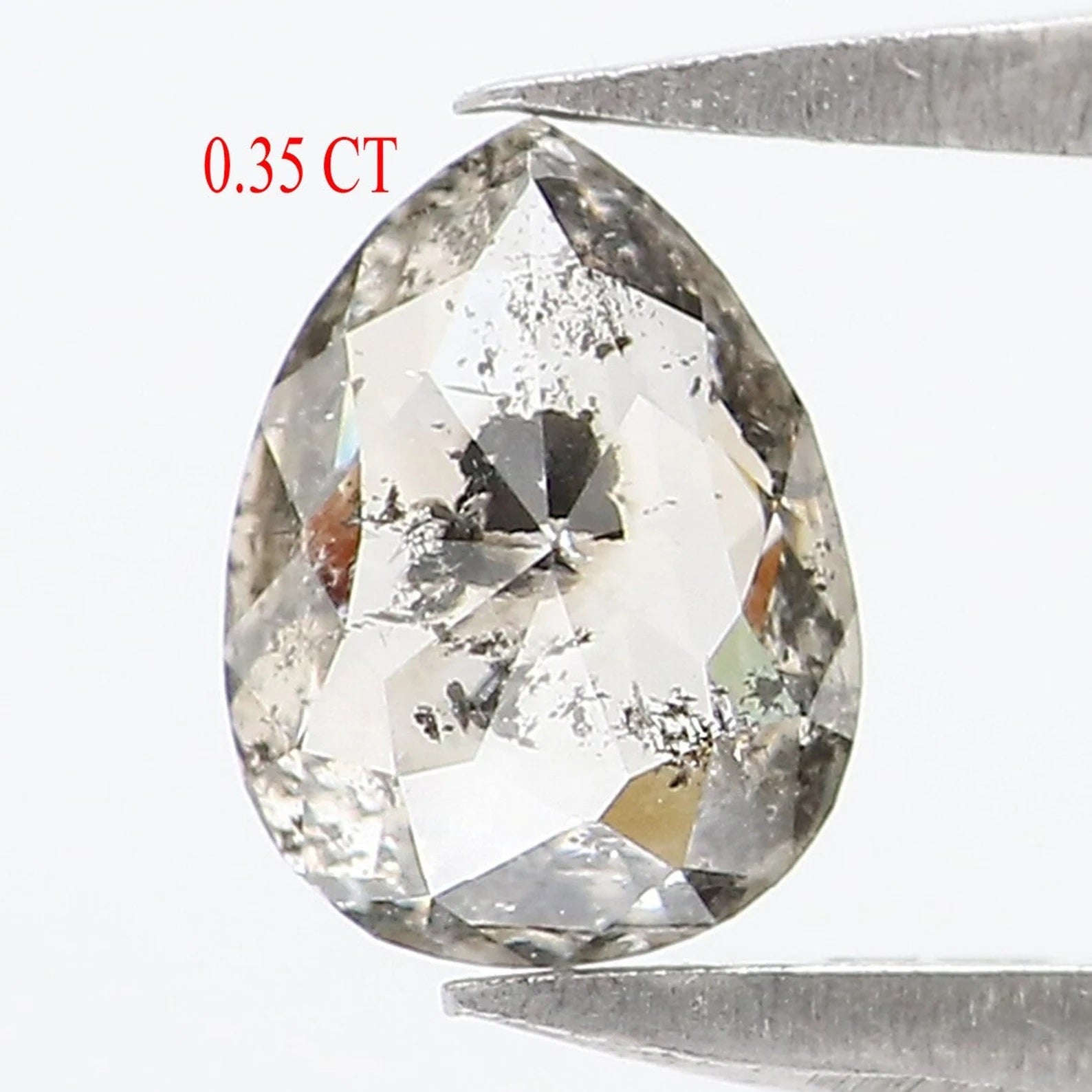 0.35 CT Natural Loose Pear Shape Diamond Salt And Pepper Pear Cut Diamond 5.80 MM Natural Loose Diamond Pear Shape Rose Cut Diamond NQ9915