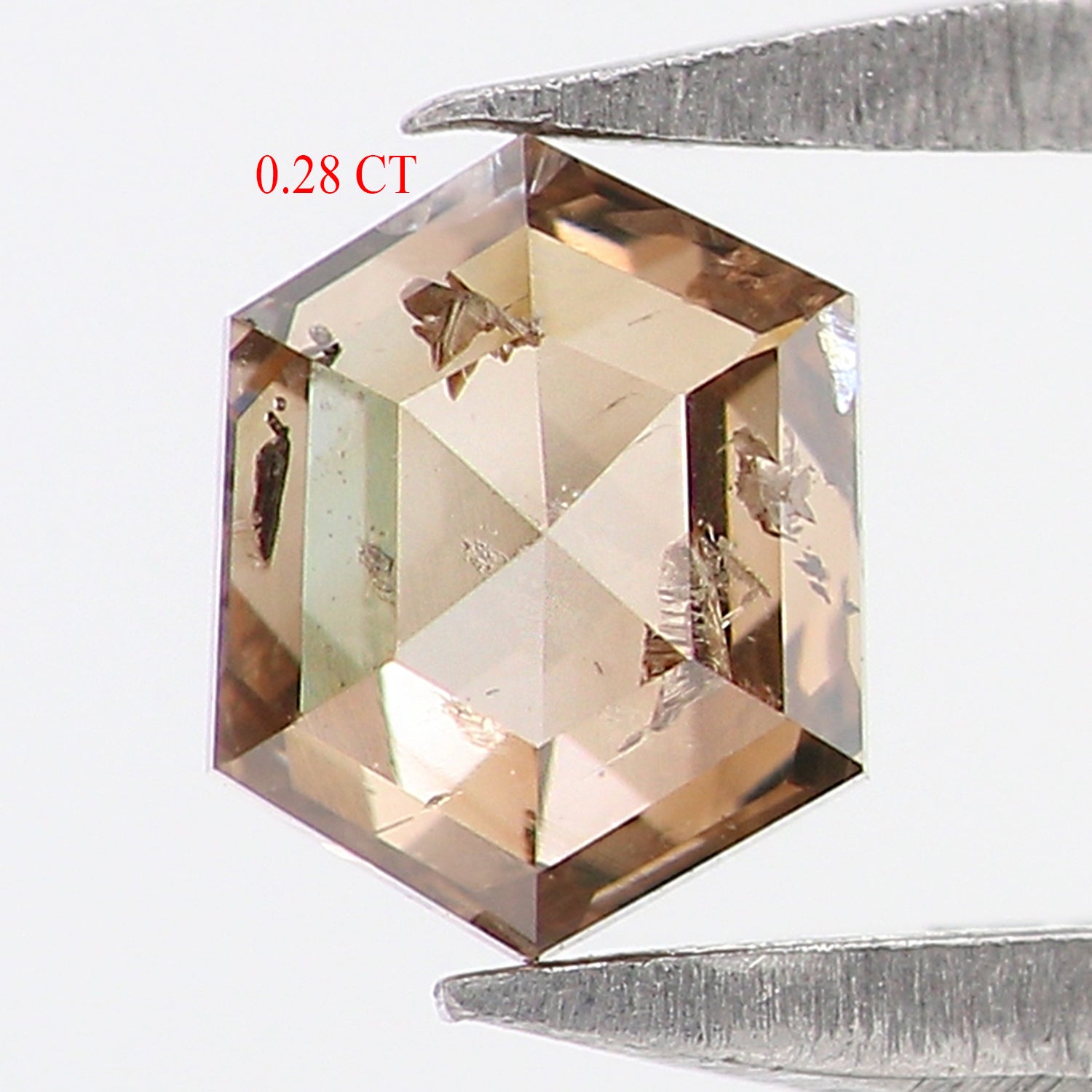 0.28 CT Natural Loose Hexagon Shape Diamond Brown Color Hexagon Cut Diamond 4.40 MM Natural Loose Brown Color Hexagon Rose Cut Diamond LQ585