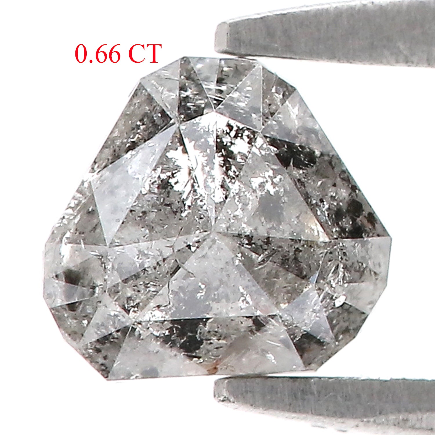 0.66 CT Natural Loose Triangle Shape Diamond Salt And Pepper Triangle Cut Diamond 5.25 MM Black Grey Triangle Shape Rose Cut Diamond LQ1334