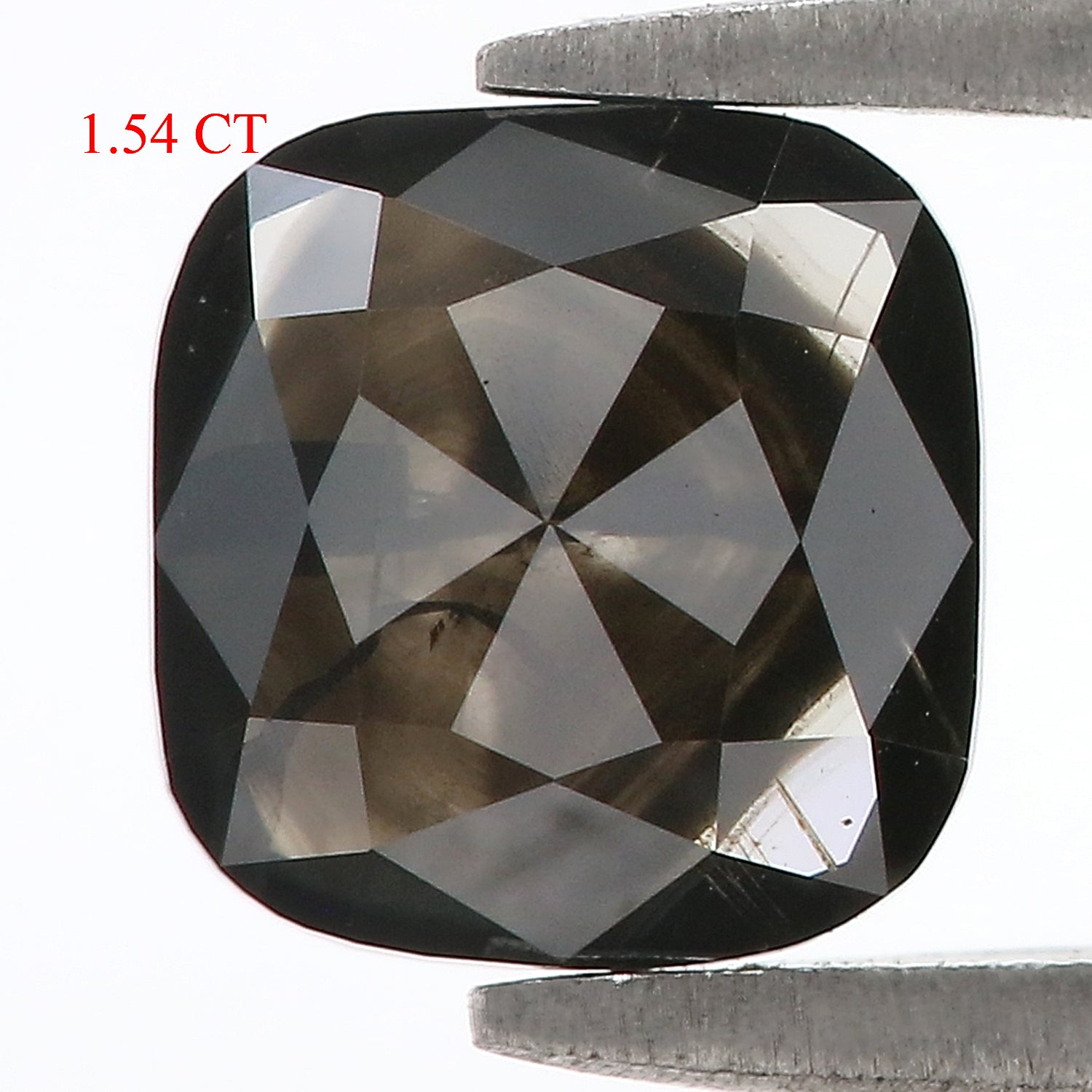 1.54 CT IGI Certified Natural Loose Cushion Modified Brilliant Cut Diamond Natural Black Color Diamond 7.15 MM Cushion Shape Diamond QL9398